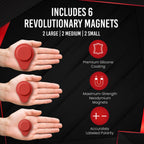 MagnetRX Biomagnetic Therapy Magnet Kit — Neodymium & Silicone (6 Mixed Unit) — MagnetRX branding close-up