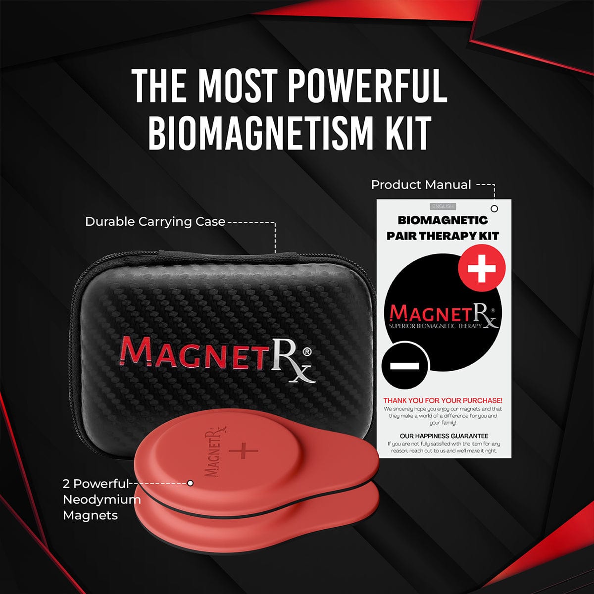 MagnetRX Biomagnetic Therapy Magnet Set — Neodymium & Silicone (2 Large Magnets) — biomagnetic therapy category context