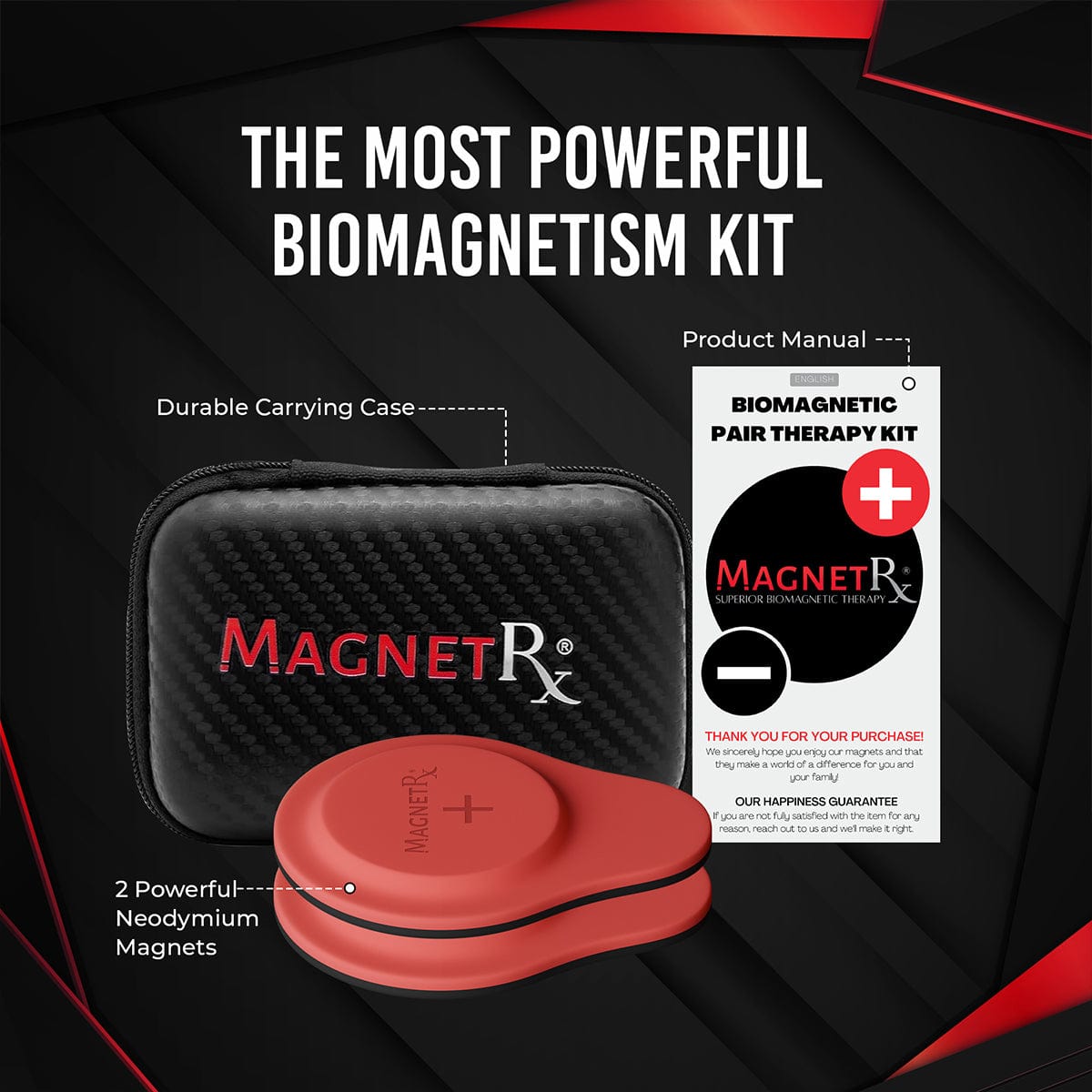 MagnetRX Biomagnetic Therapy Magnet Set — Neodymium & Silicone (2 Medium Magnets) — biomagnetic therapy category context