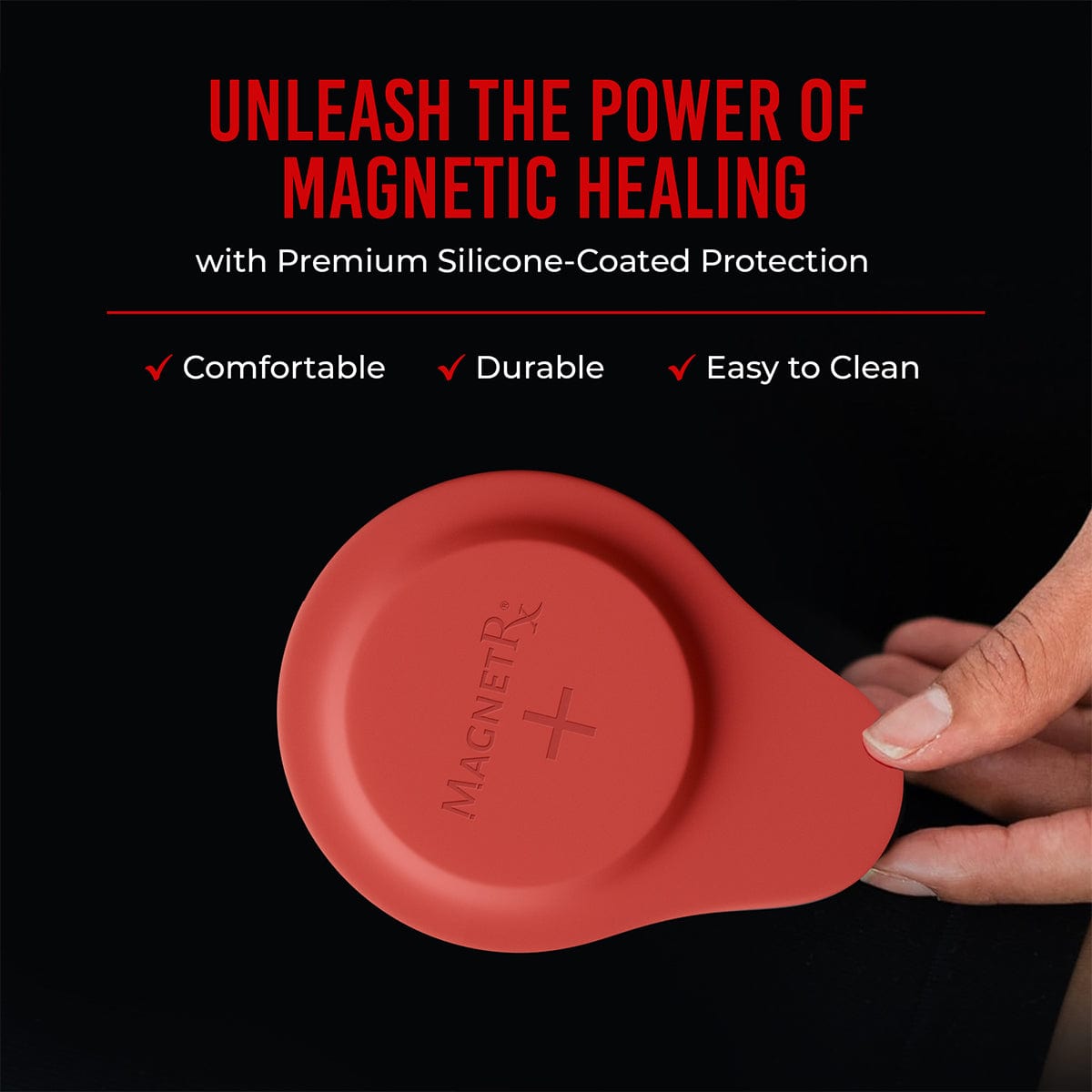 MagnetRX Biomagnetic Therapy Magnet Set — Neodymium & Silicone (2 Medium Magnets) — detail shot 6
