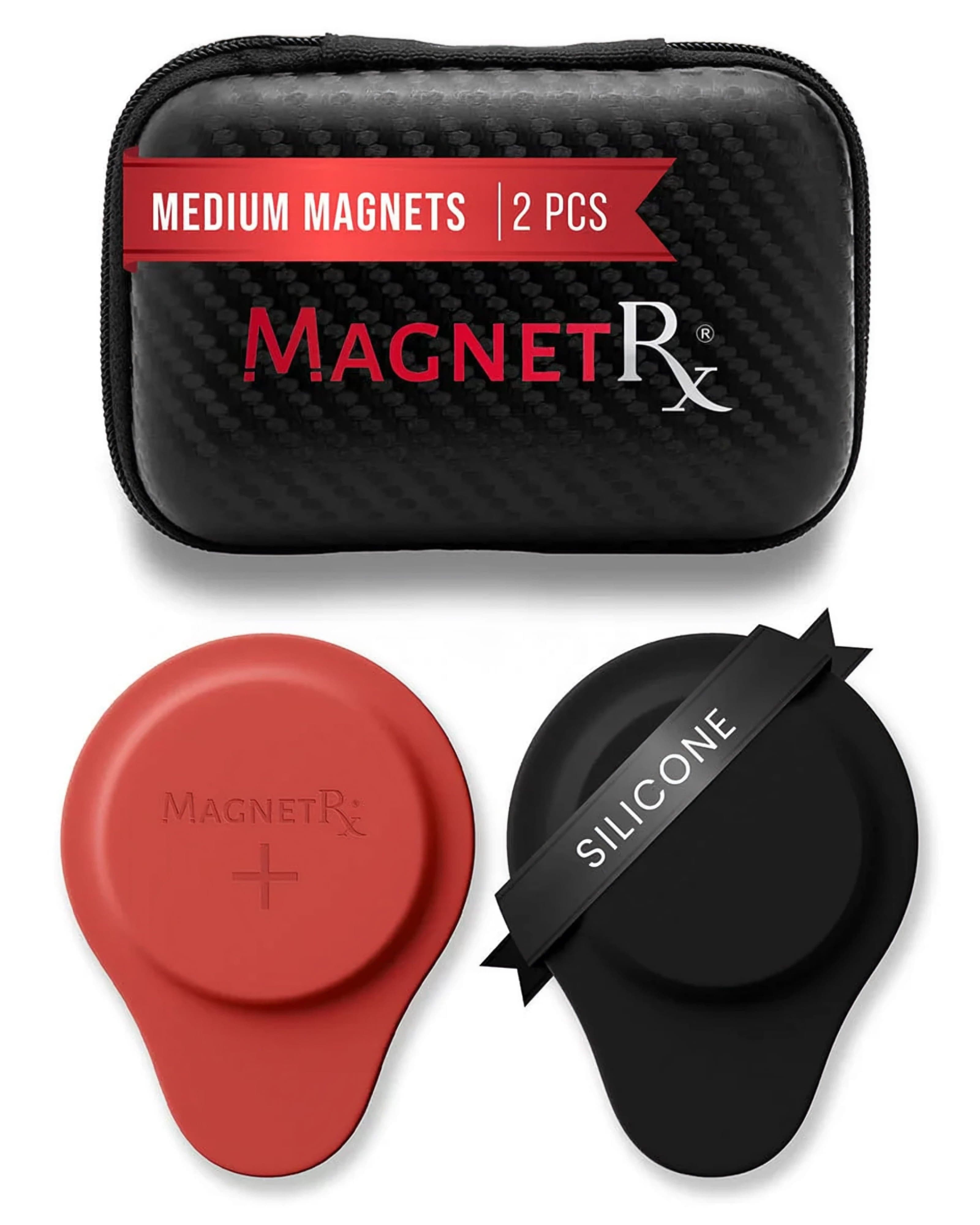 MagnetRX Biomagnetic Therapy Magnet Set — Neodymium & Silicone (2 Medium Magnets) — main product shot