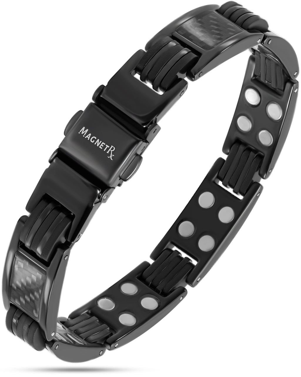 MagnetRX Carbon Fiber Magnetic Bracelet for Men (Black) — main product shot