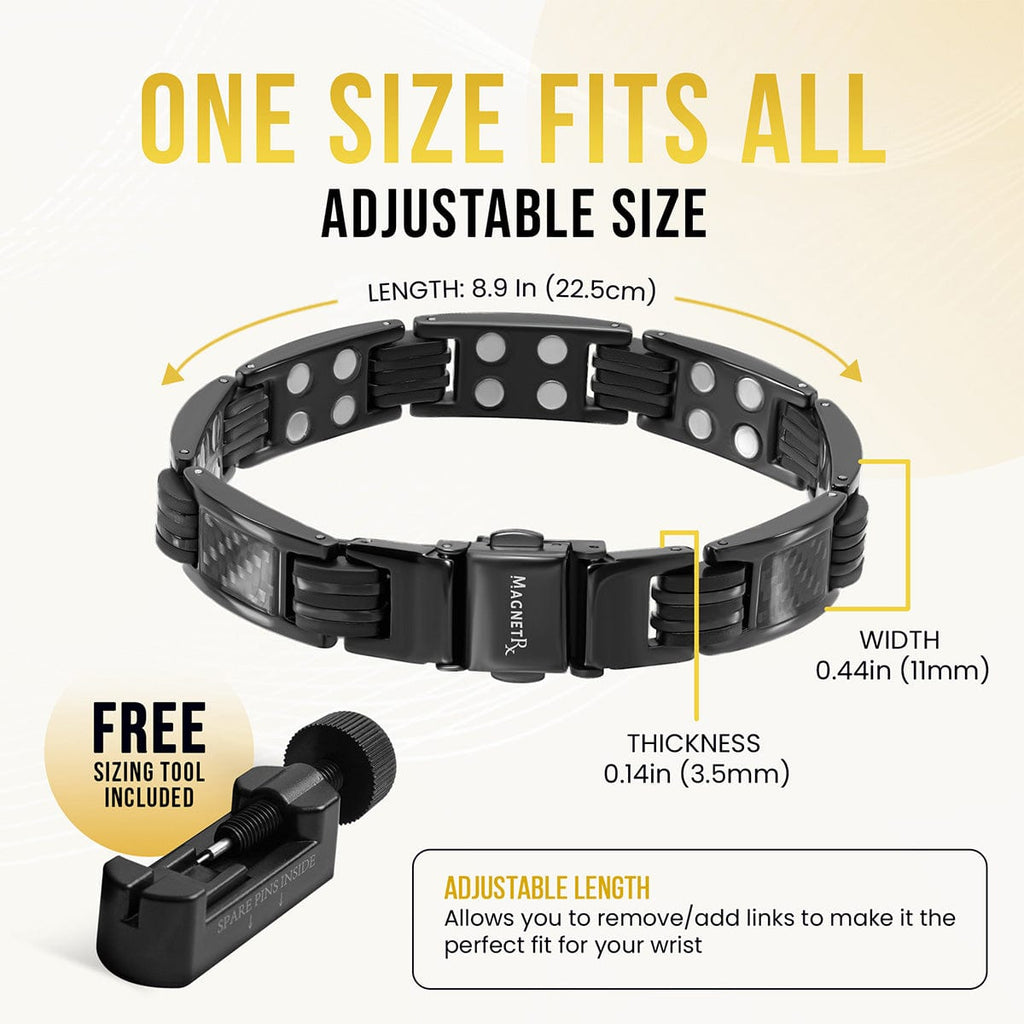 MagnetRX Carbon Fiber Magnetic Bracelet for Men (Black) — lifestyle worn / used context