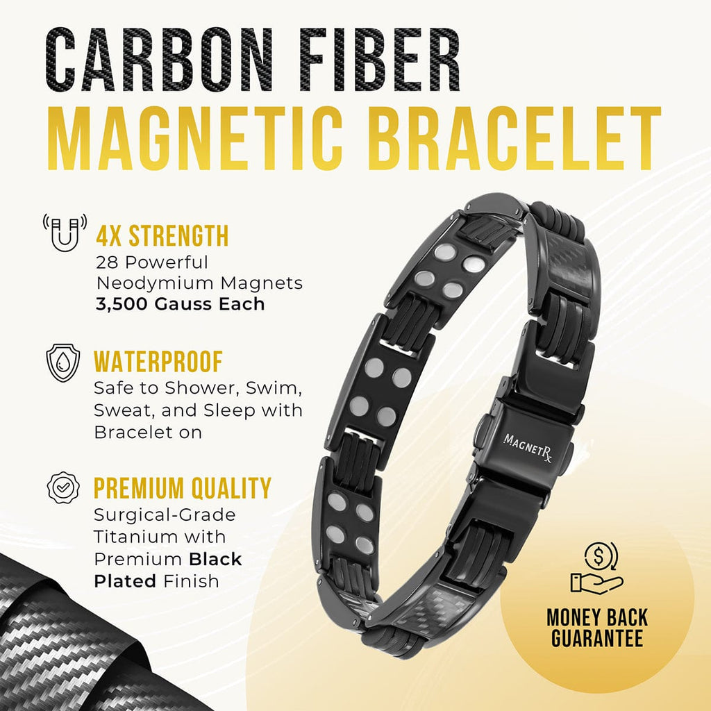 MagnetRX Carbon Fiber Magnetic Bracelet for Men (Black) — bracelet category context