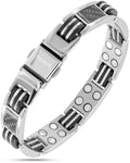 MagnetRX Carbon Fiber Magnetic Bracelet for Men (Silver) — main product shot