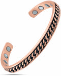 MagnetRX Curb Chain Inlay Copper Cuff Magnetic Therapy Bracelet for Men & Women — main product shot