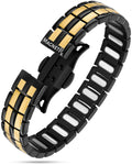 MagnetRX EllipseMAX Magnetic Bracelet for Men (Black & Gold) — main product shot