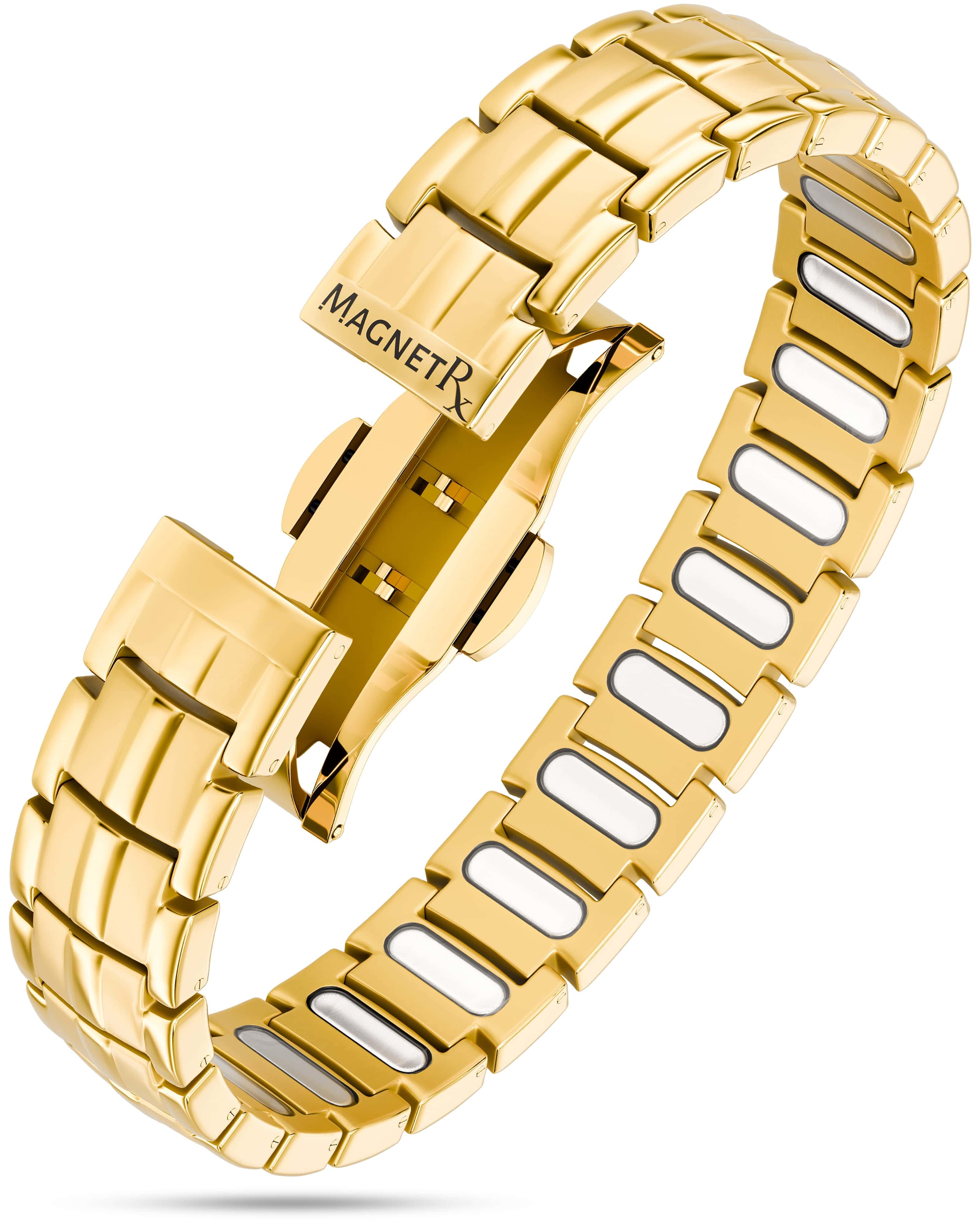 MagnetRX EllipseMAX Magnetic Bracelet for Men (Gold) — main product shot