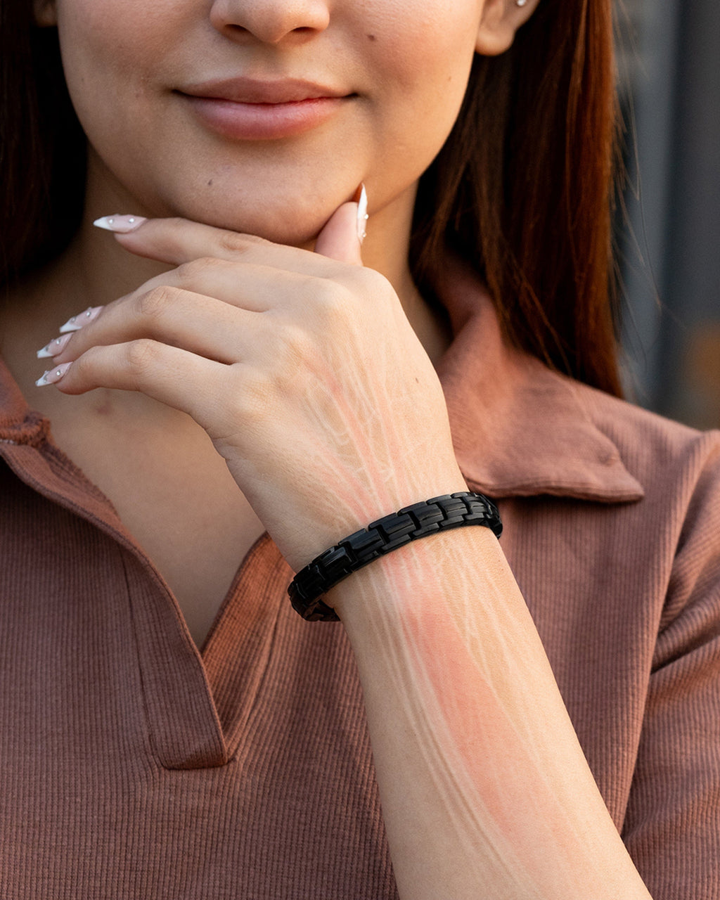MagnetRX EllipseMAX Magnetic Bracelet for Women (Black) — Black detail