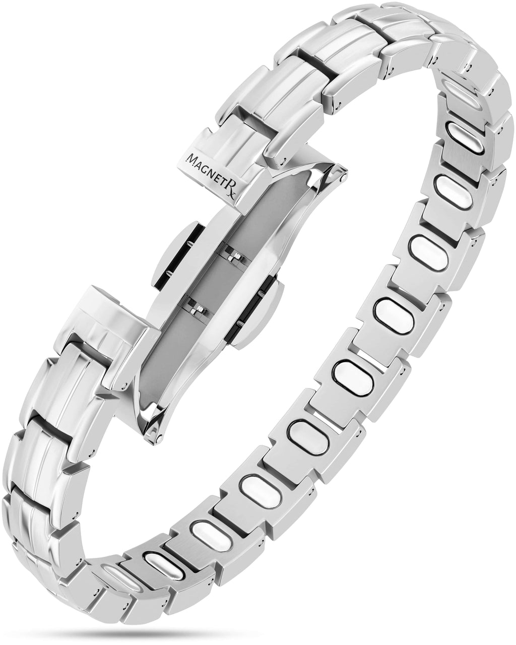 MagnetRX EllipseMAX Magnetic Bracelet for Women (Silver) — main product shot