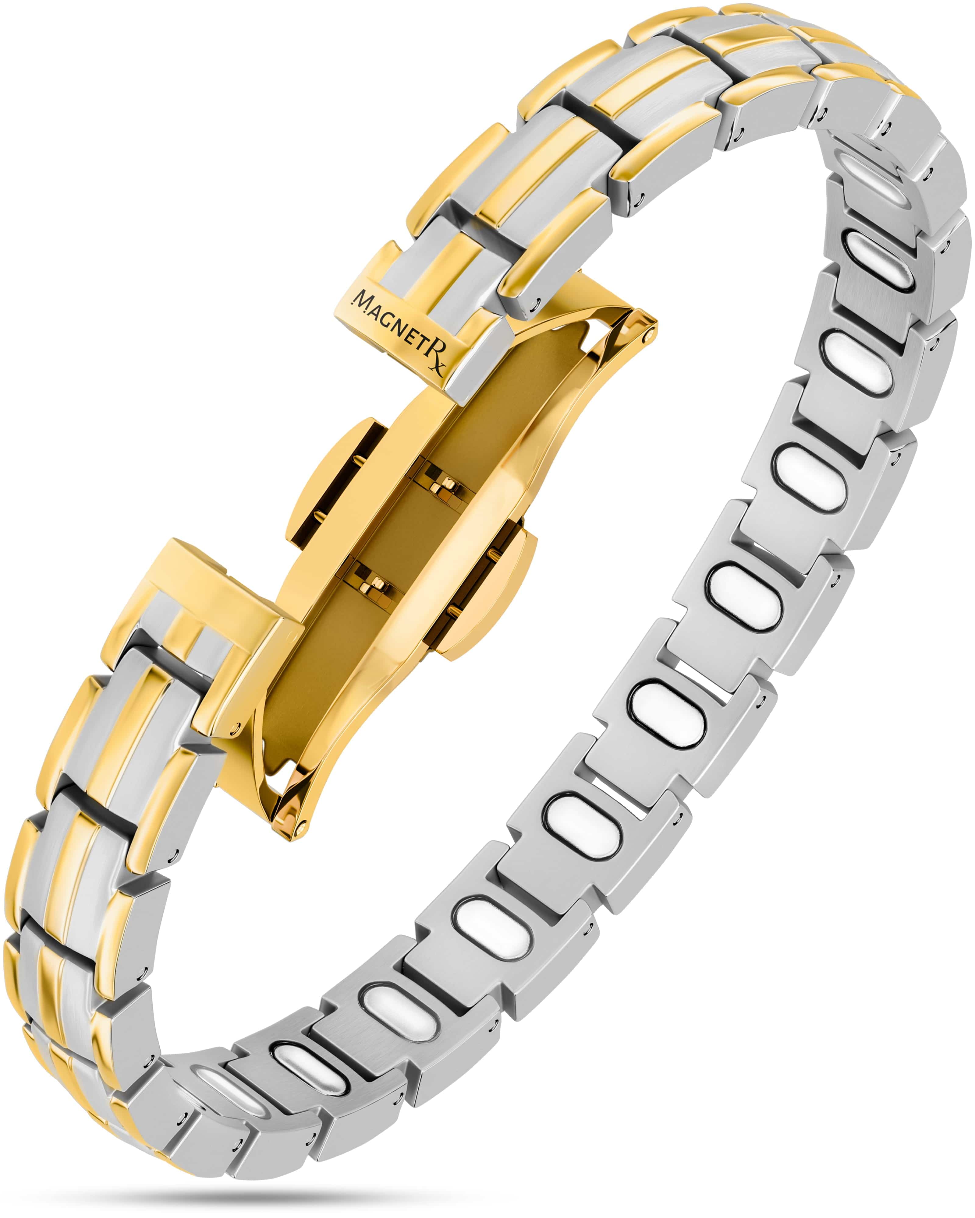 MagnetRX EllipseMAX Magnetic Bracelet for Women (Silver & Gold) — main product shot
