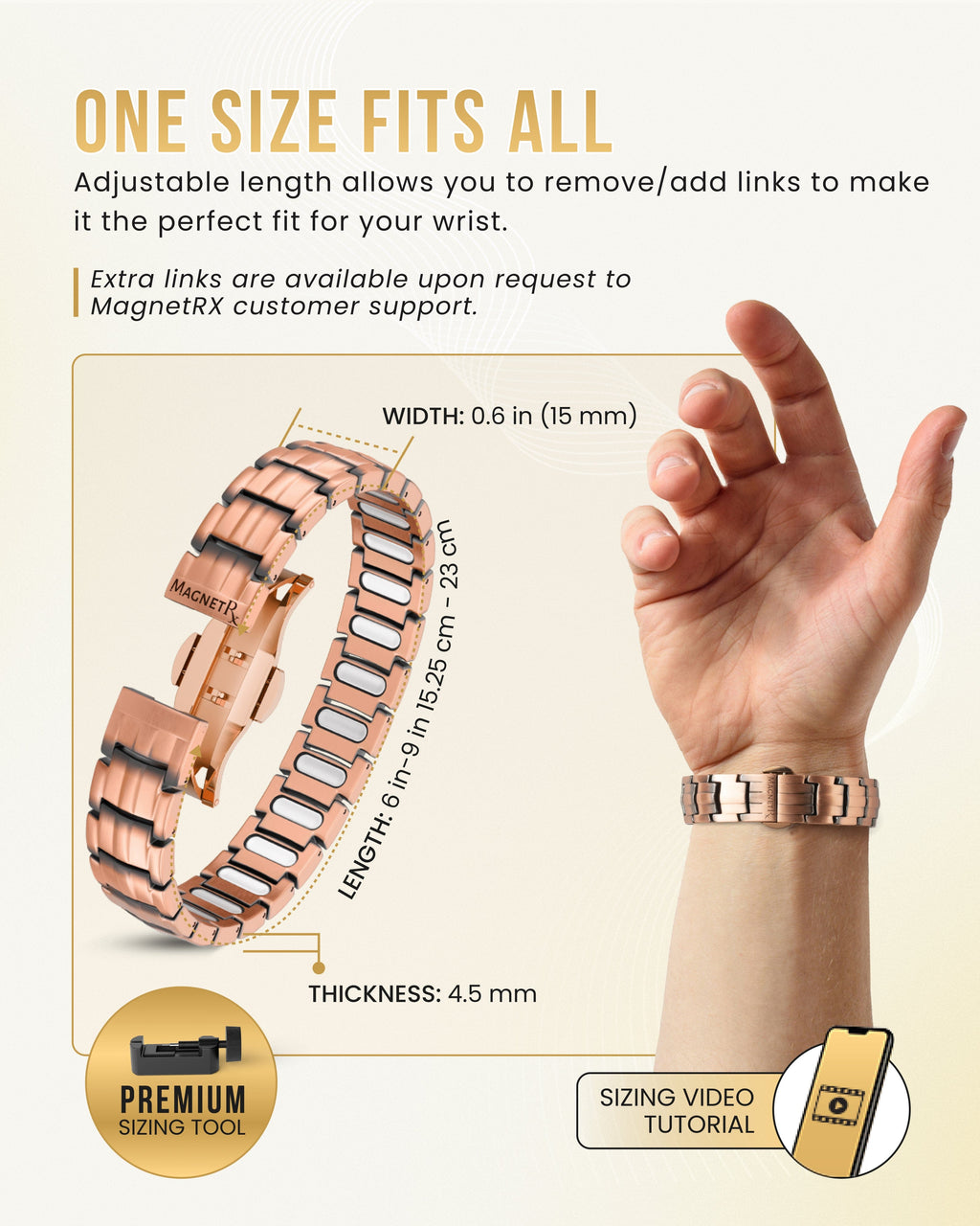 MagnetRX EllipseMAX Magnetic Copper Bracelet for Men — lifestyle worn / used context