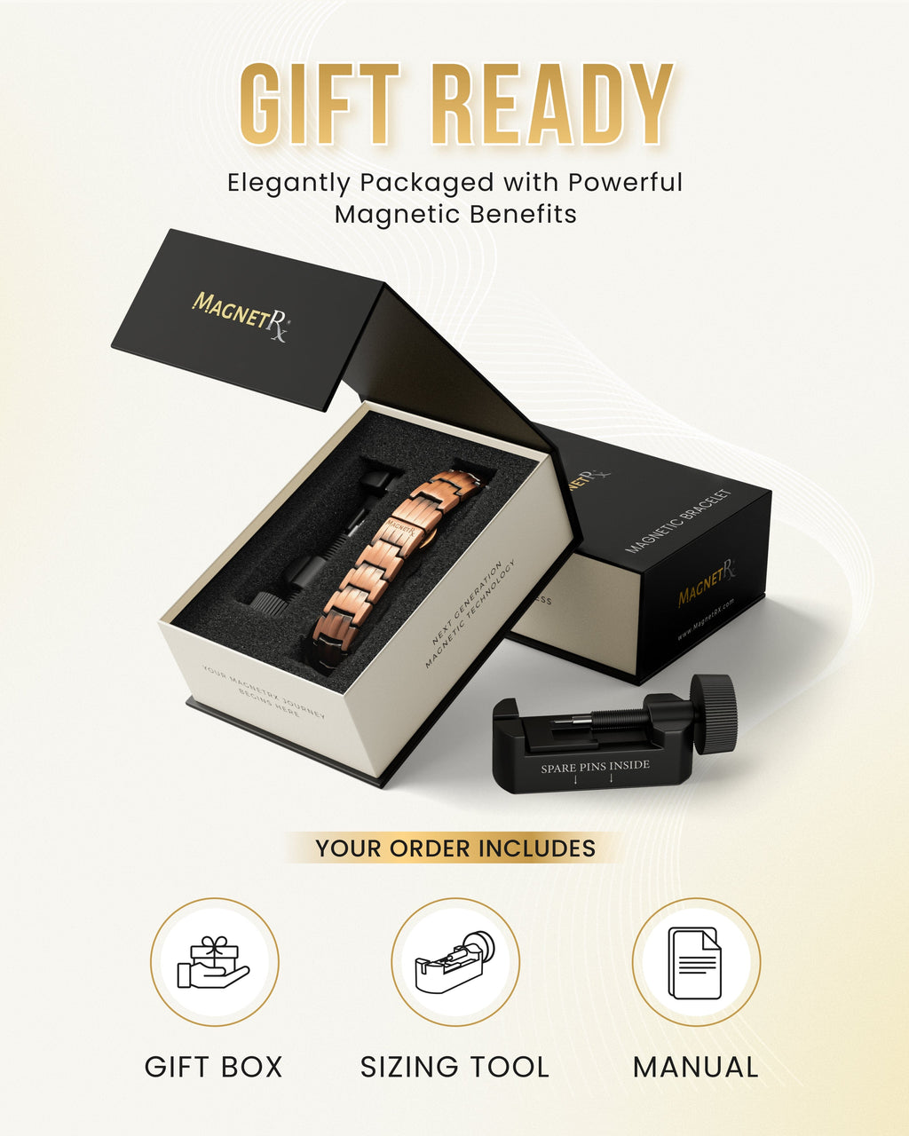 MagnetRX EllipseMAX Magnetic Copper Bracelet for Men — detail shot 6