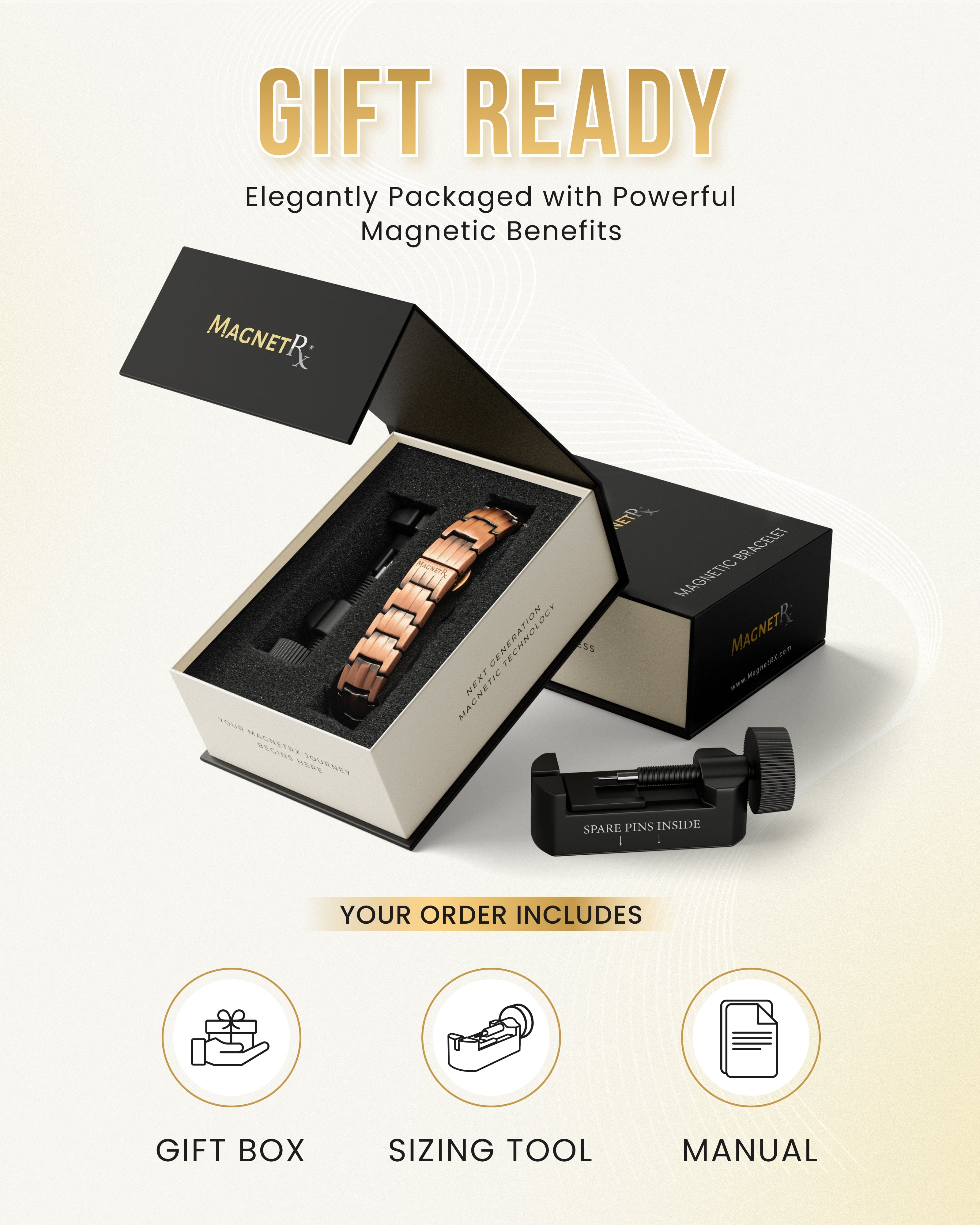 MagnetRX EllipseMAX Magnetic Copper Bracelet for Men — detail shot 6