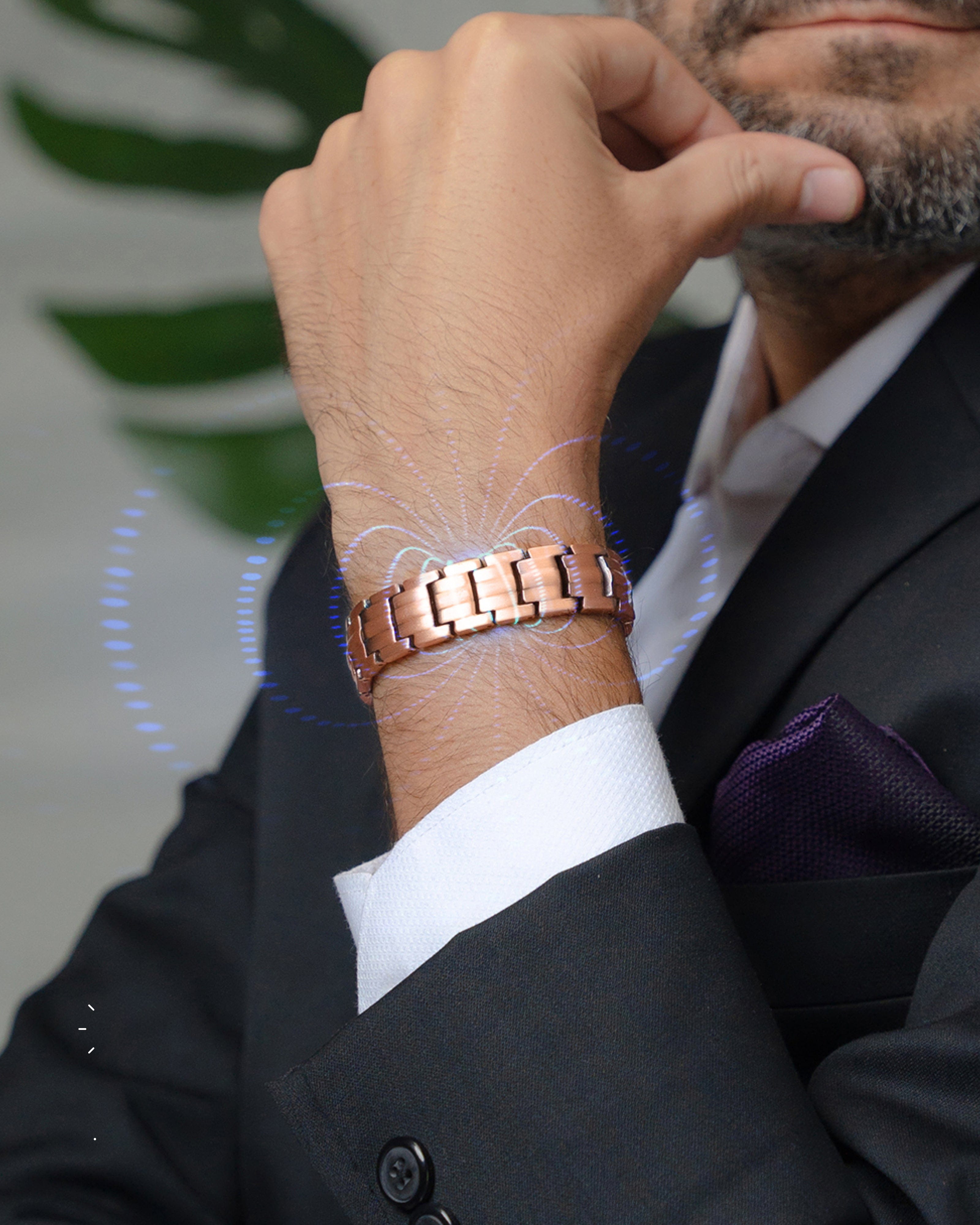 MagnetRX EllipseMAX Magnetic Copper Bracelet for Men — detail shot 9