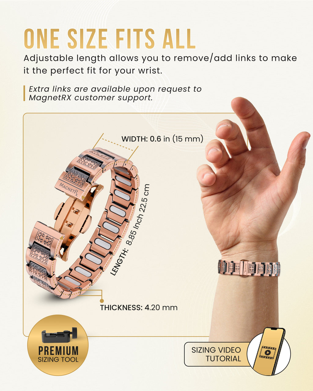 MagnetRX EllipseMAX Magnetic Copper Bracelet for Men (Cross) — lifestyle worn / used context