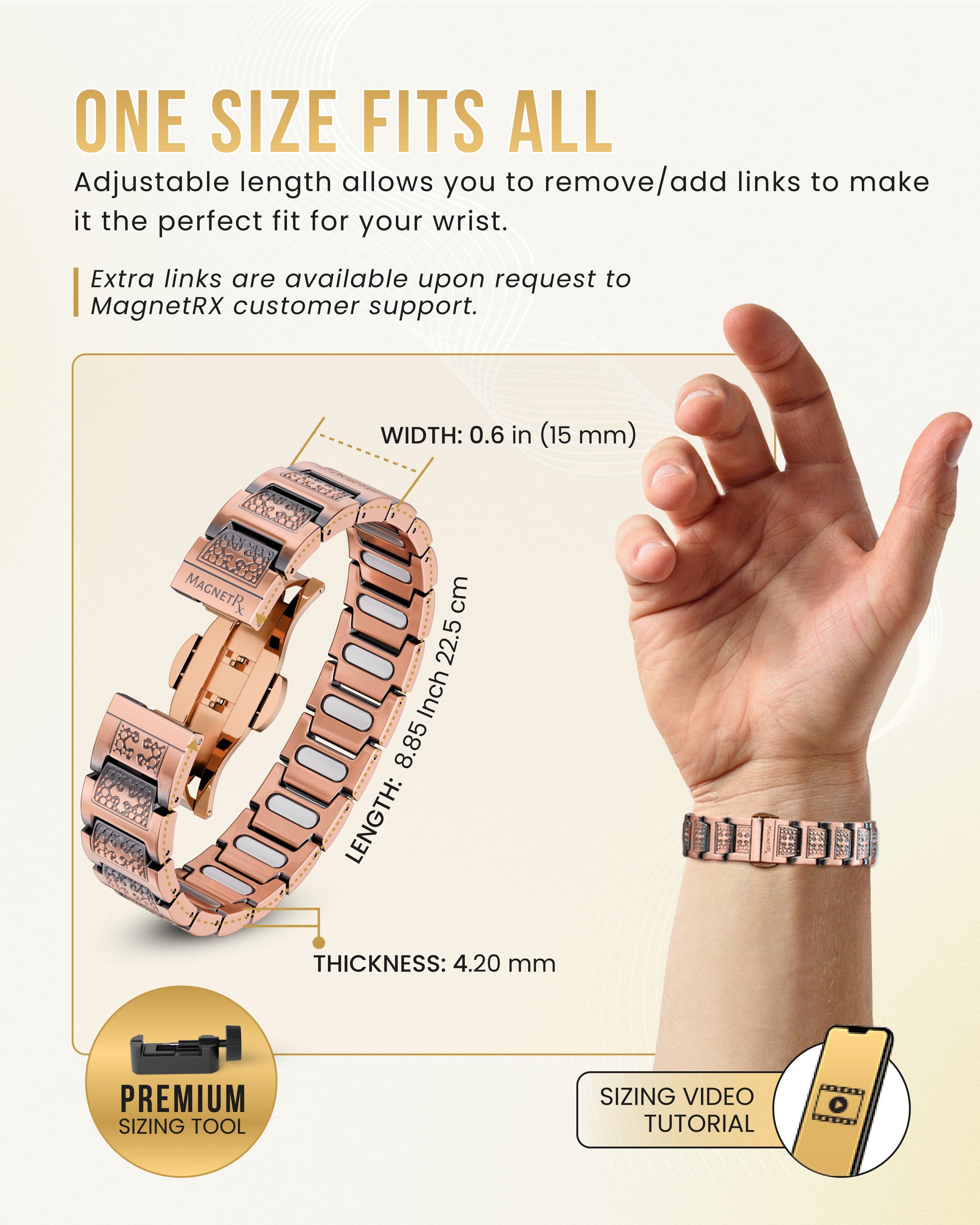 MagnetRX EllipseMAX Magnetic Copper Bracelet for Men (Cross) — lifestyle worn / used context