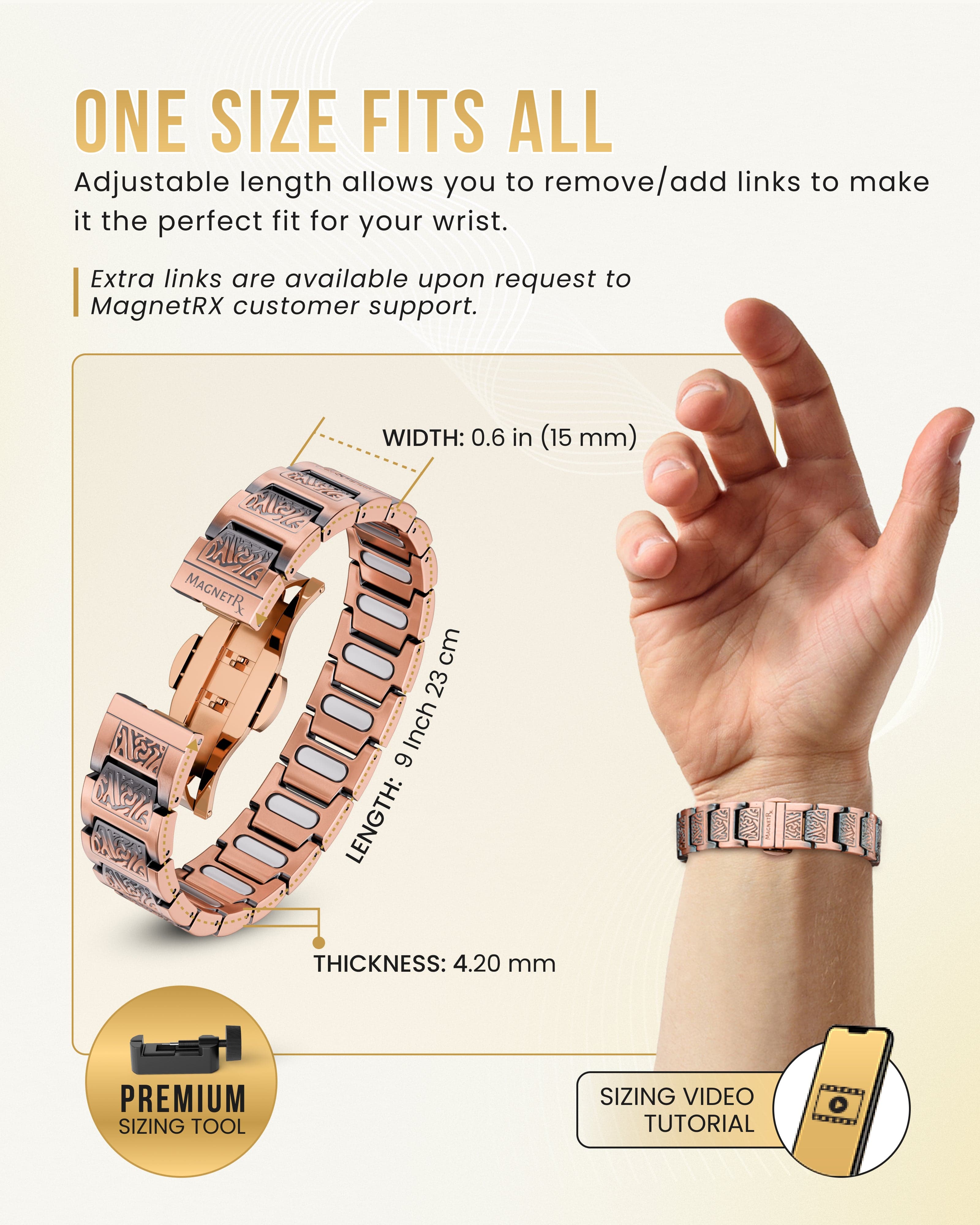 MagnetRX EllipseMAX Magnetic Copper Bracelet for Men (Viking) — lifestyle worn / used context