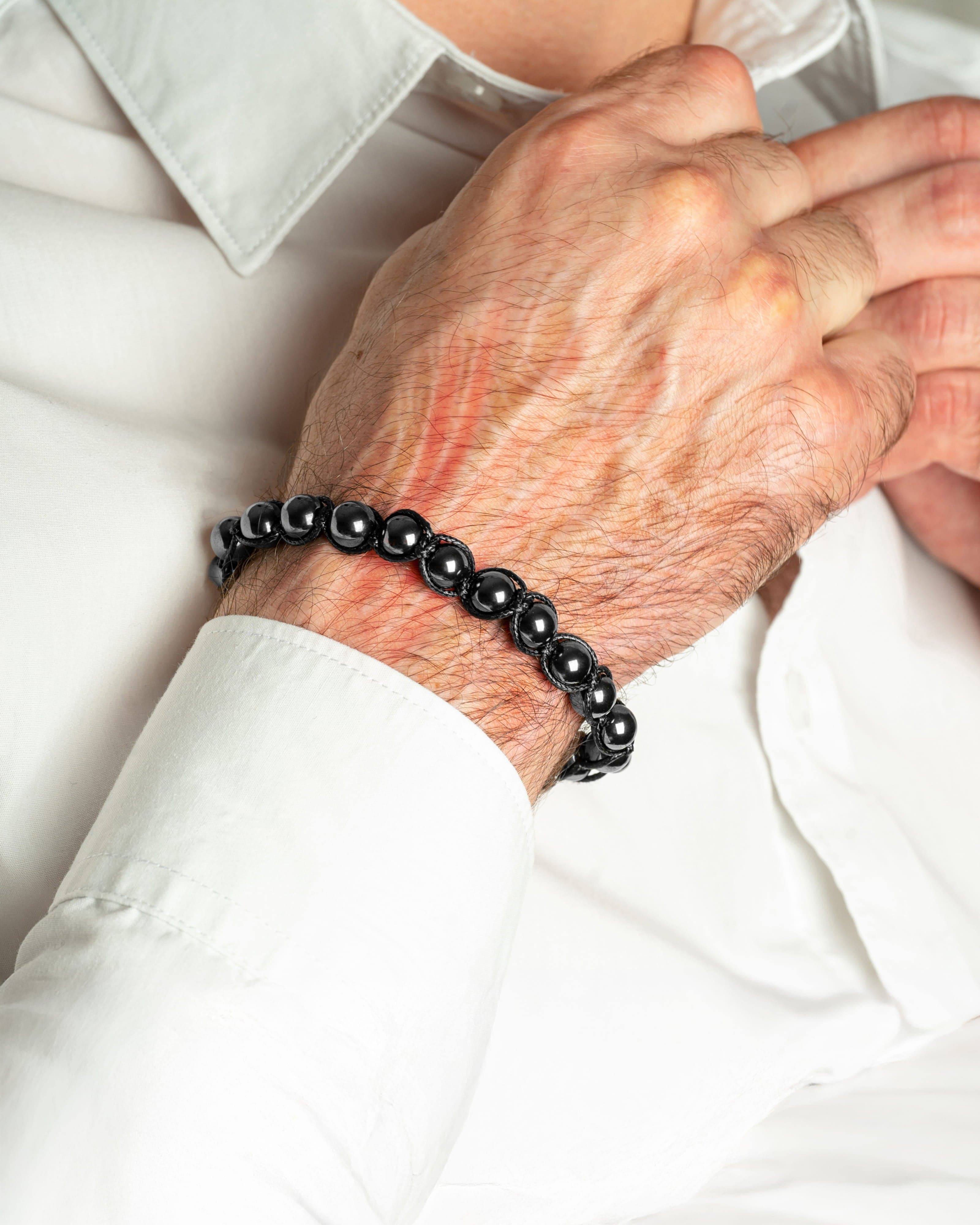 MagnetRX High Power Magnetic Hematite Bracelet Bali Style — construction detail