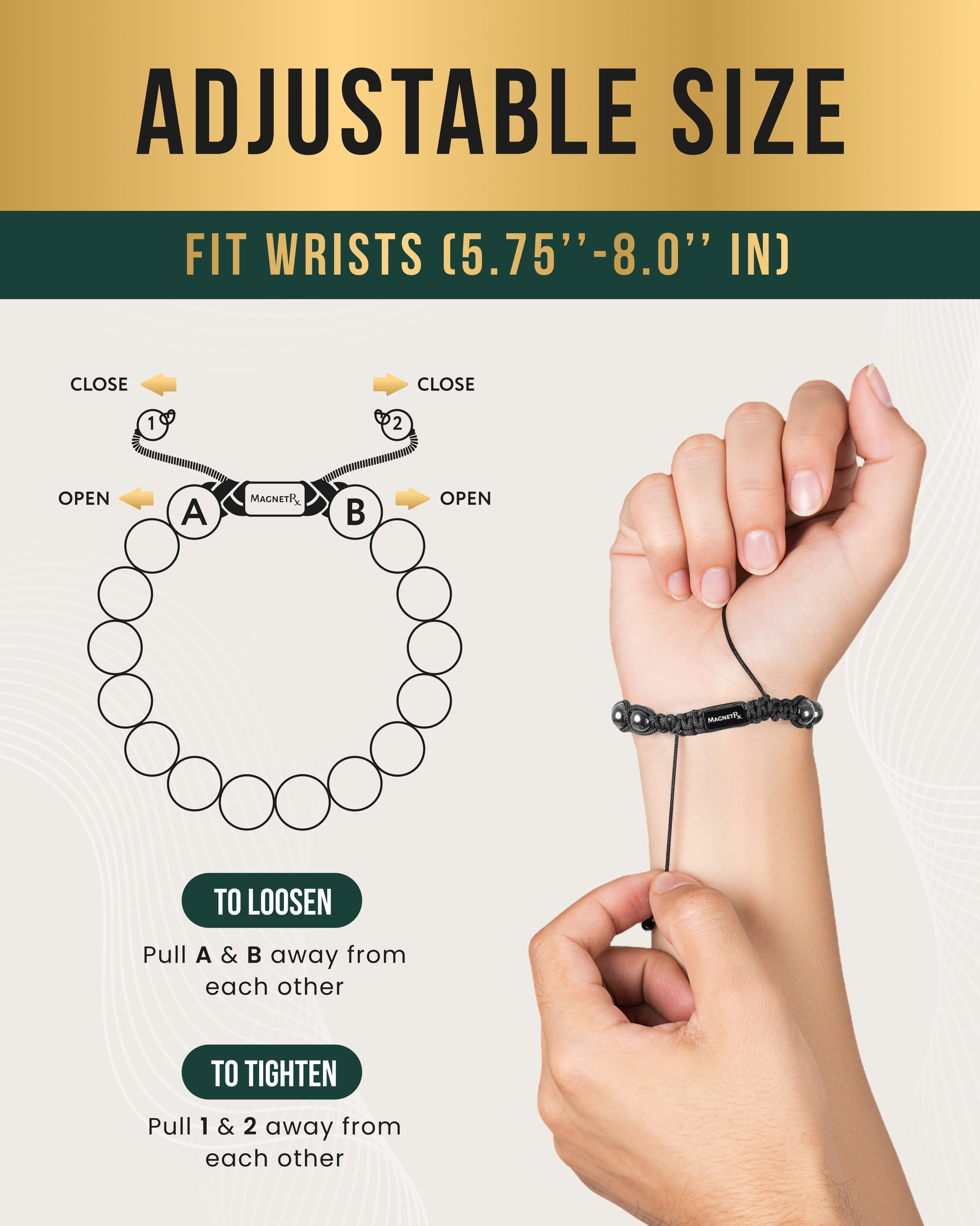 MagnetRX High Power Magnetic Hematite Bracelet Bali Style — lifestyle worn / used context