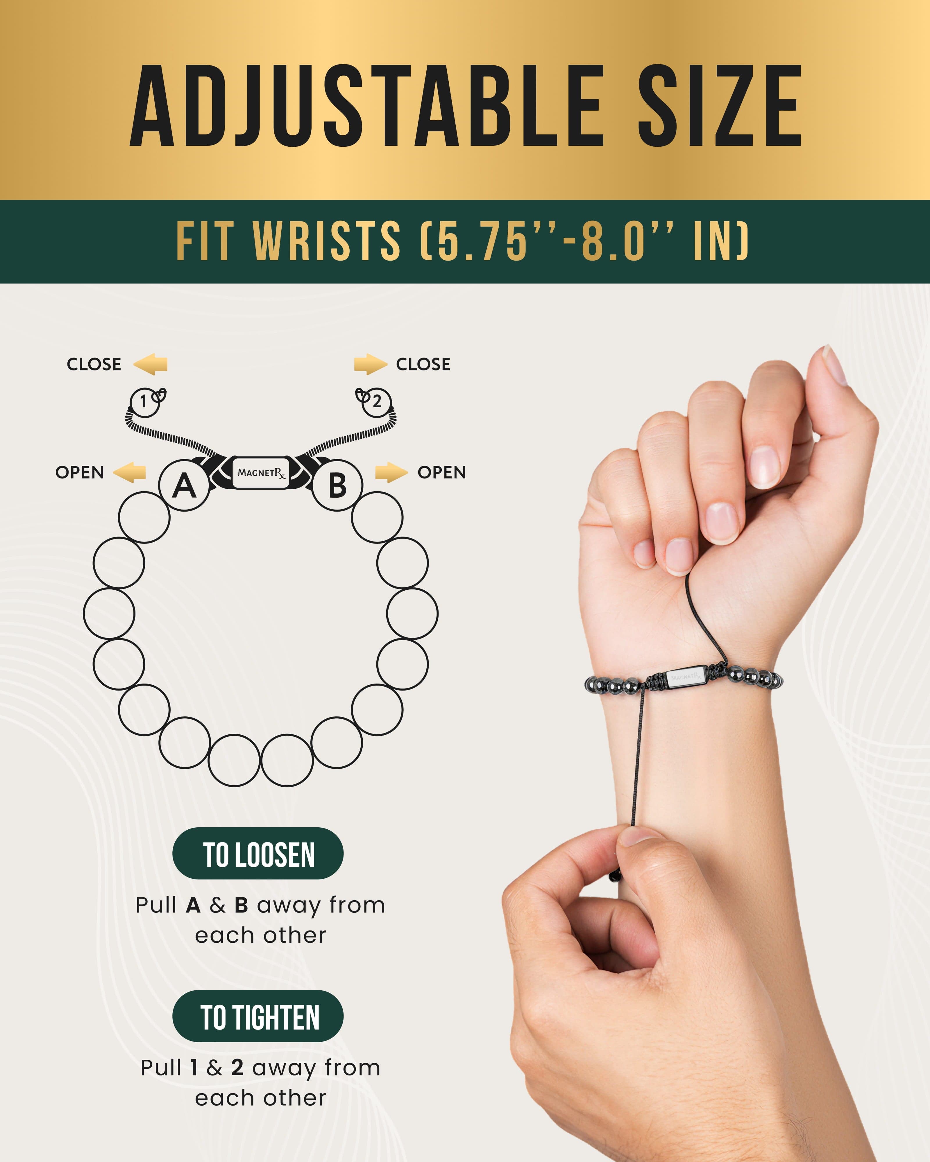 MagnetRX High Power Magnetic Hematite Bracelet Classic 8mm Bead — lifestyle worn / used context