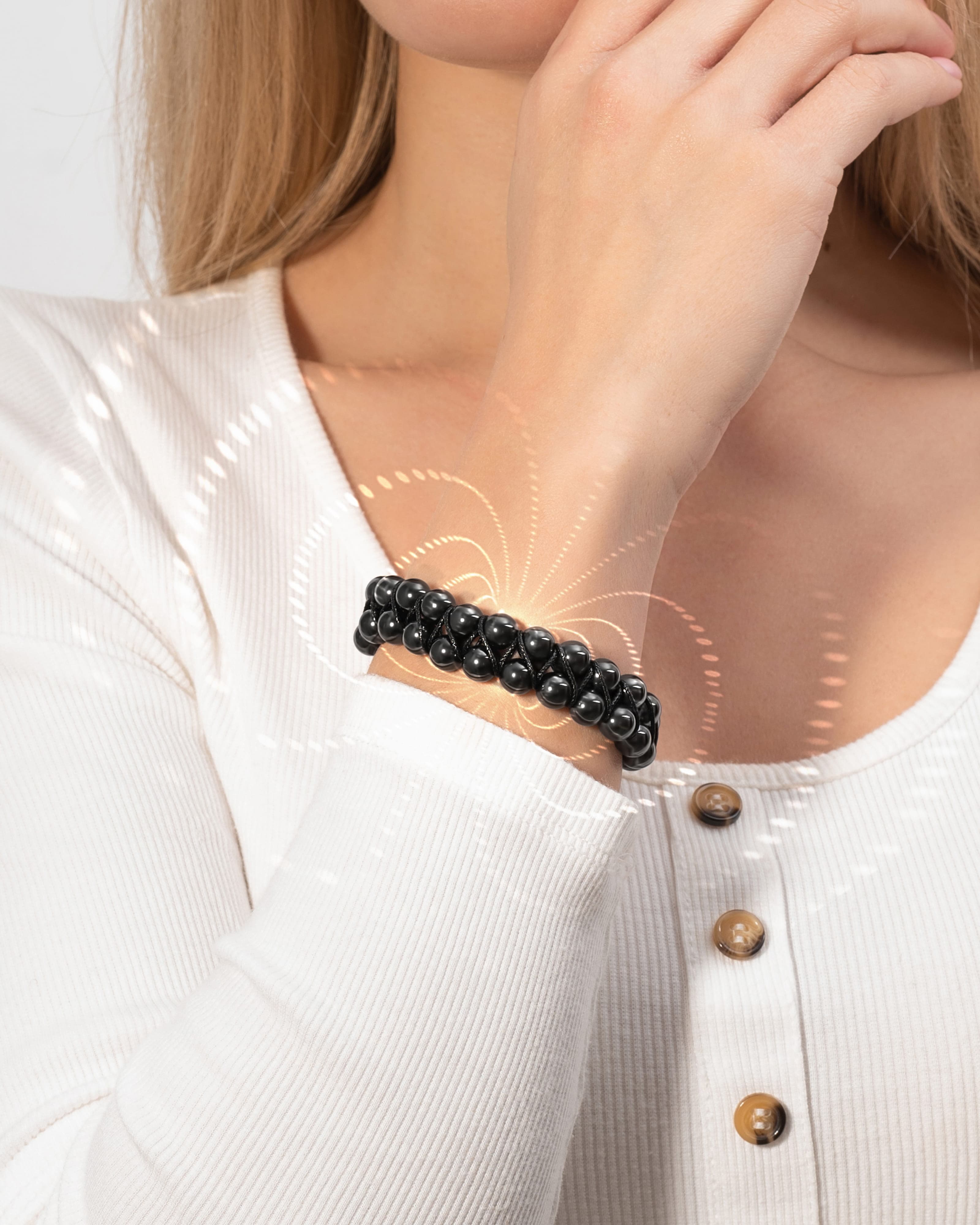 MagnetRX High Power Magnetic Hematite Bracelet Double Row — detail shot 9