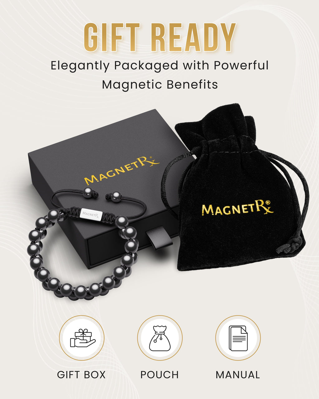 MagnetRX High Power Magnetic Hematite Bracelet Double Row — detail shot 6