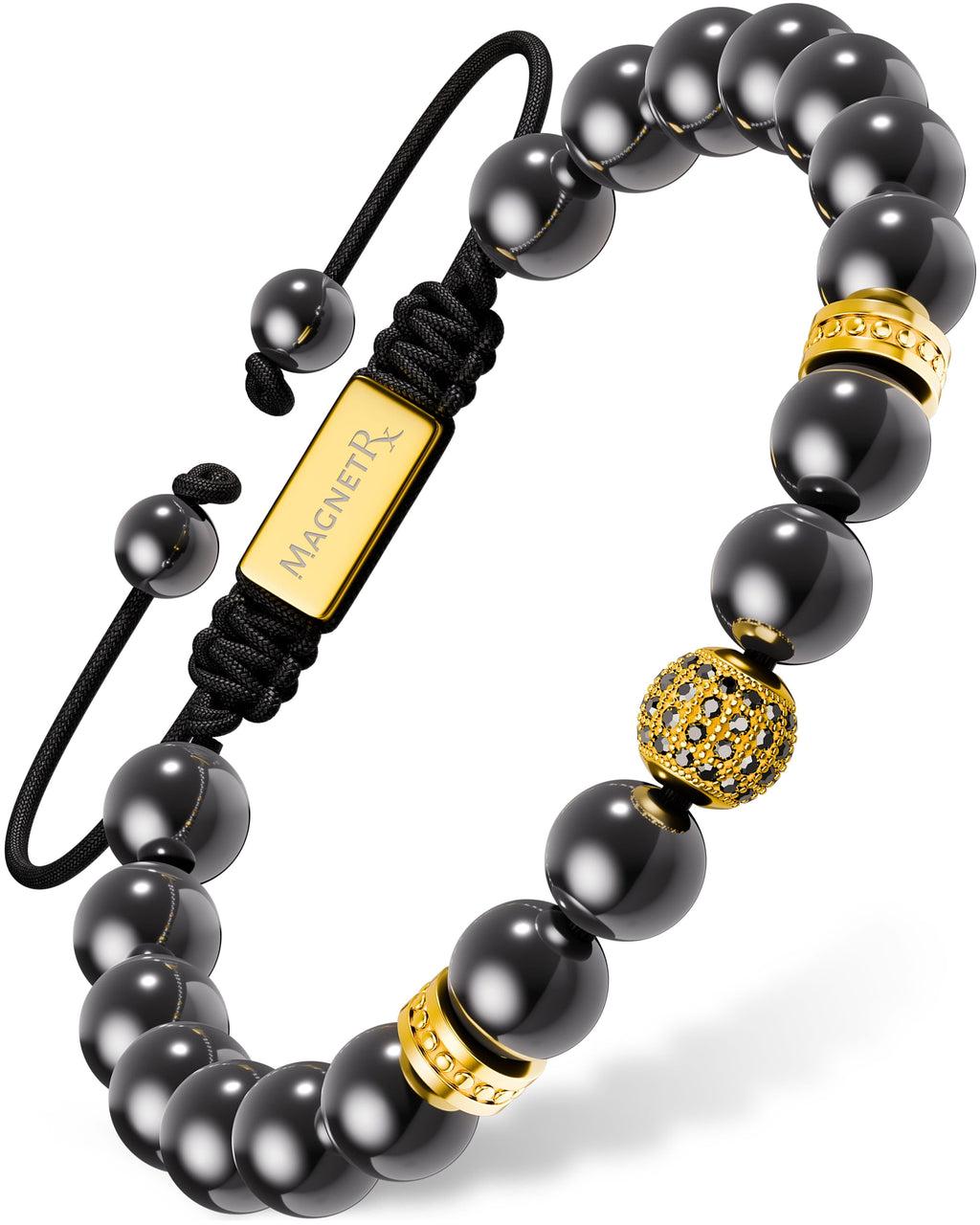 MagnetRX High Power Magnetic Hematite Bracelet Gold Zeus — main product shot