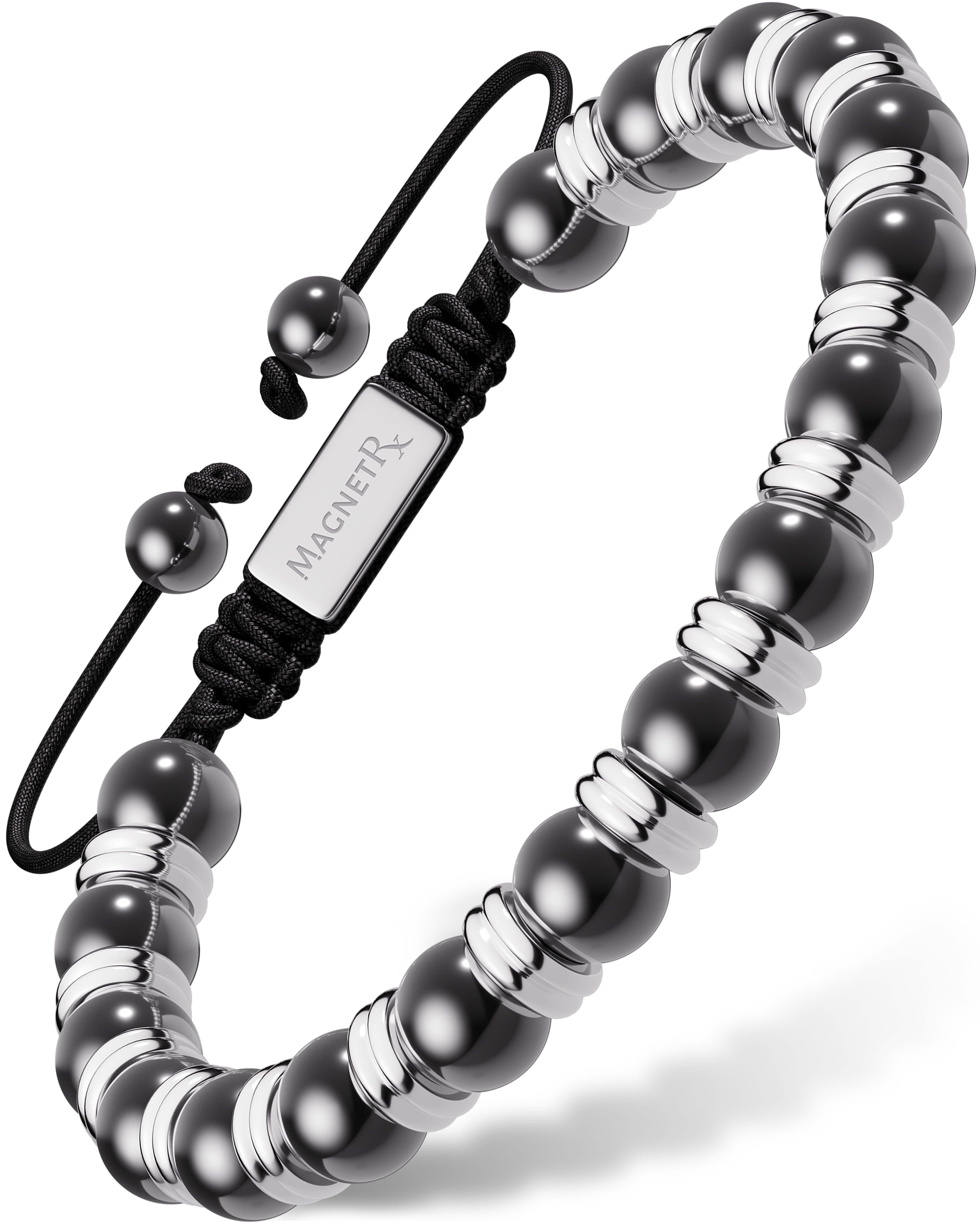 MagnetRX High Power Magnetic Hematite Bracelet Silver Titan — main product shot