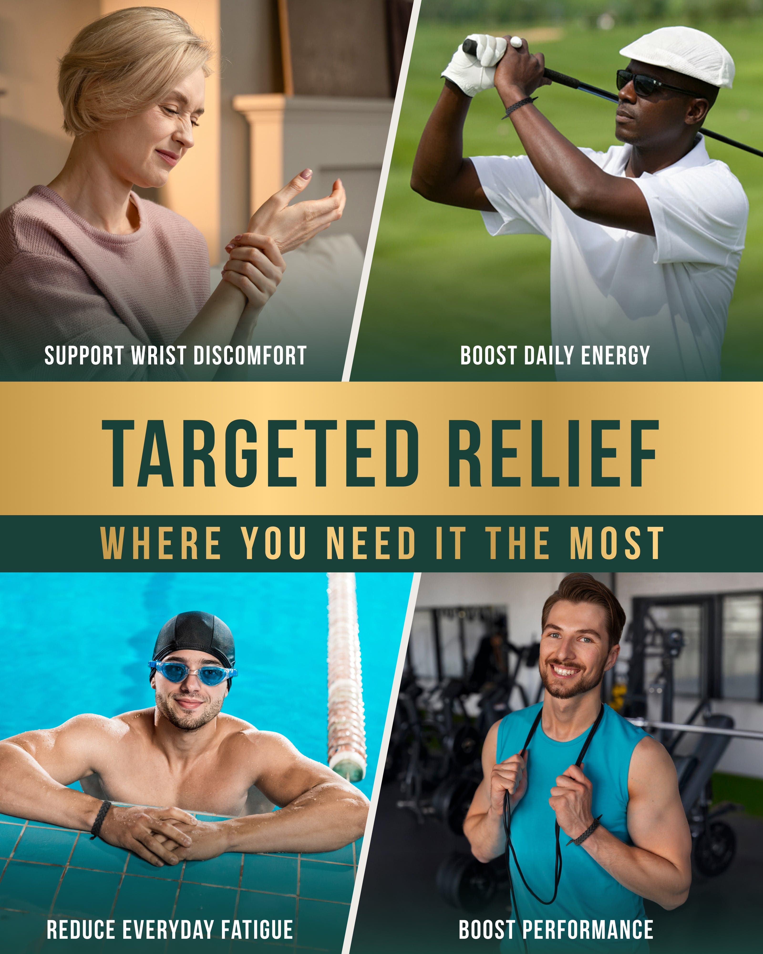 MagnetRX Magnetic Silicone Golf Bracelets (Braided) — lifestyle worn / used context