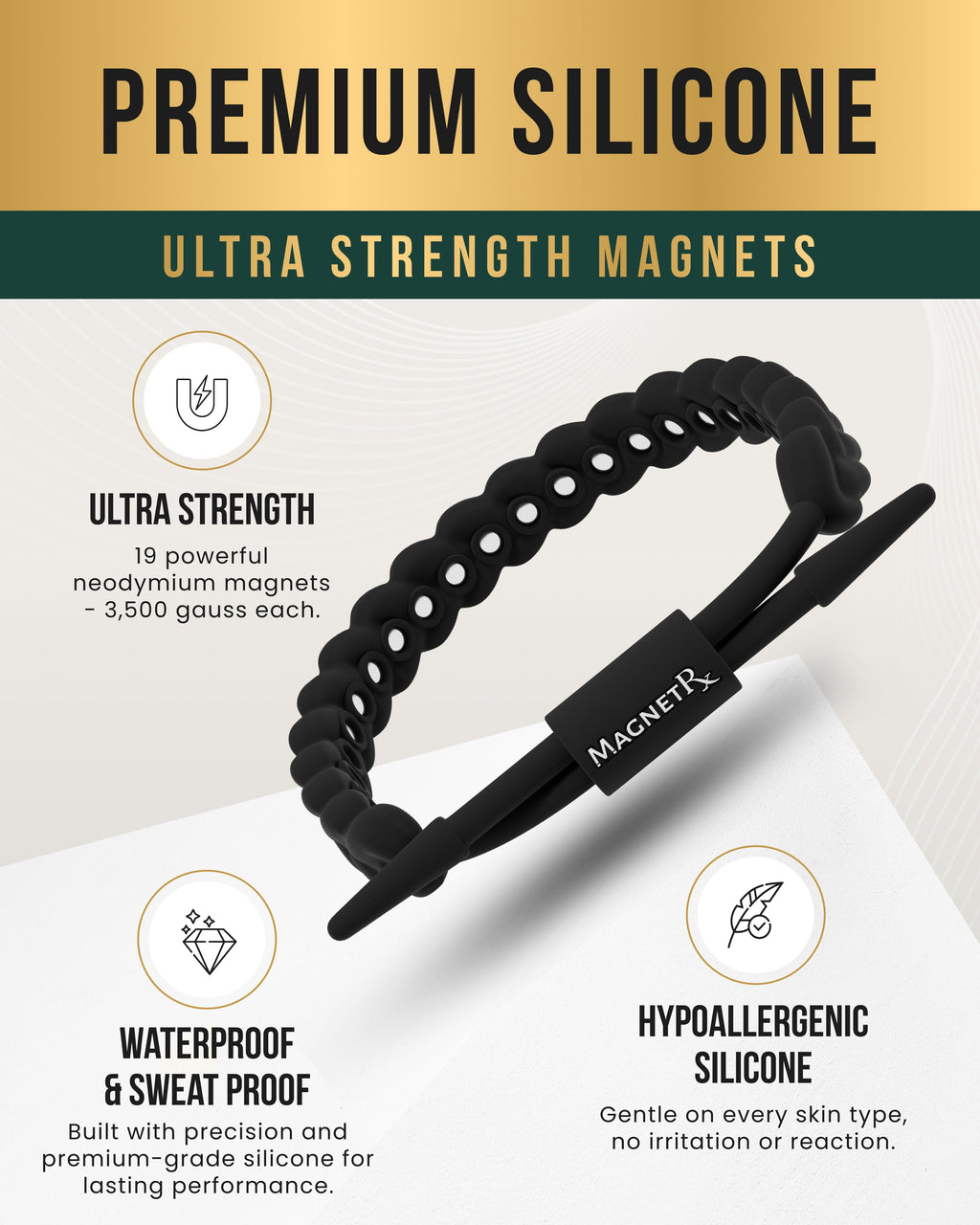MagnetRX Magnetic Silicone Golf Bracelets (Braided) — bracelet category context