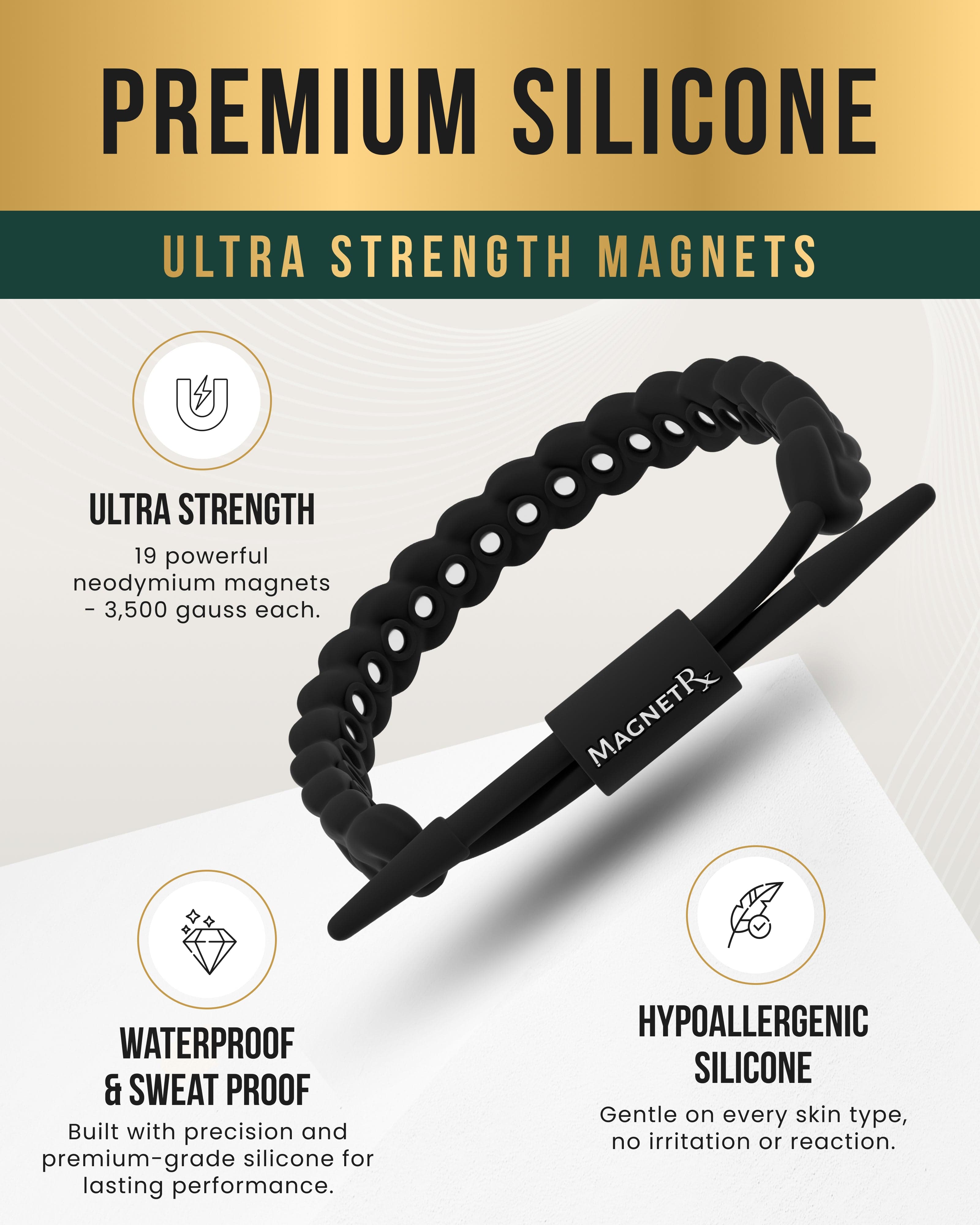 MagnetRX Magnetic Silicone Golf Bracelets (Braided) — bracelet category context