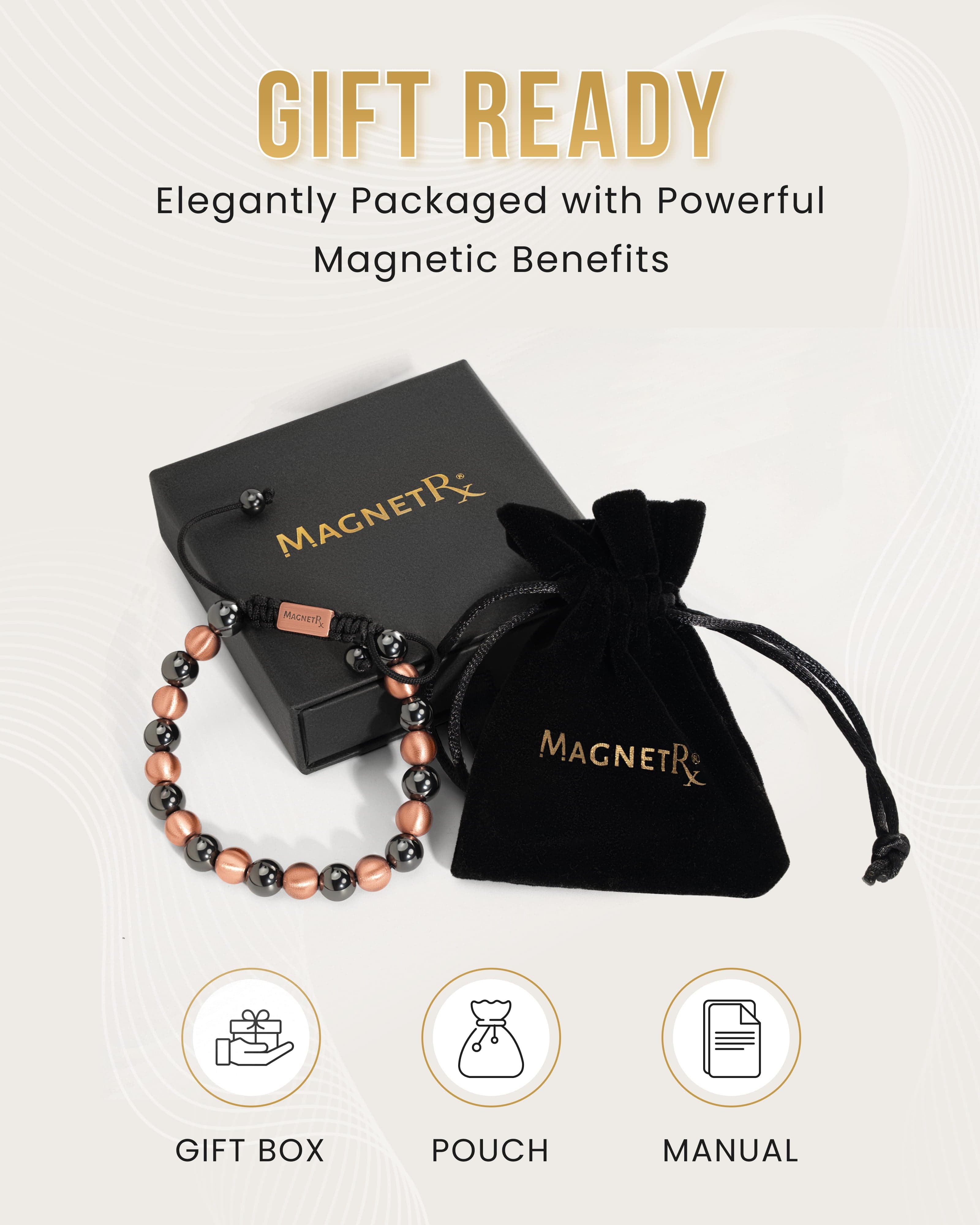 MagnetRX MAX Strength Magnetic Hematite & Copper Bracelet (Single Row) — detail shot 6