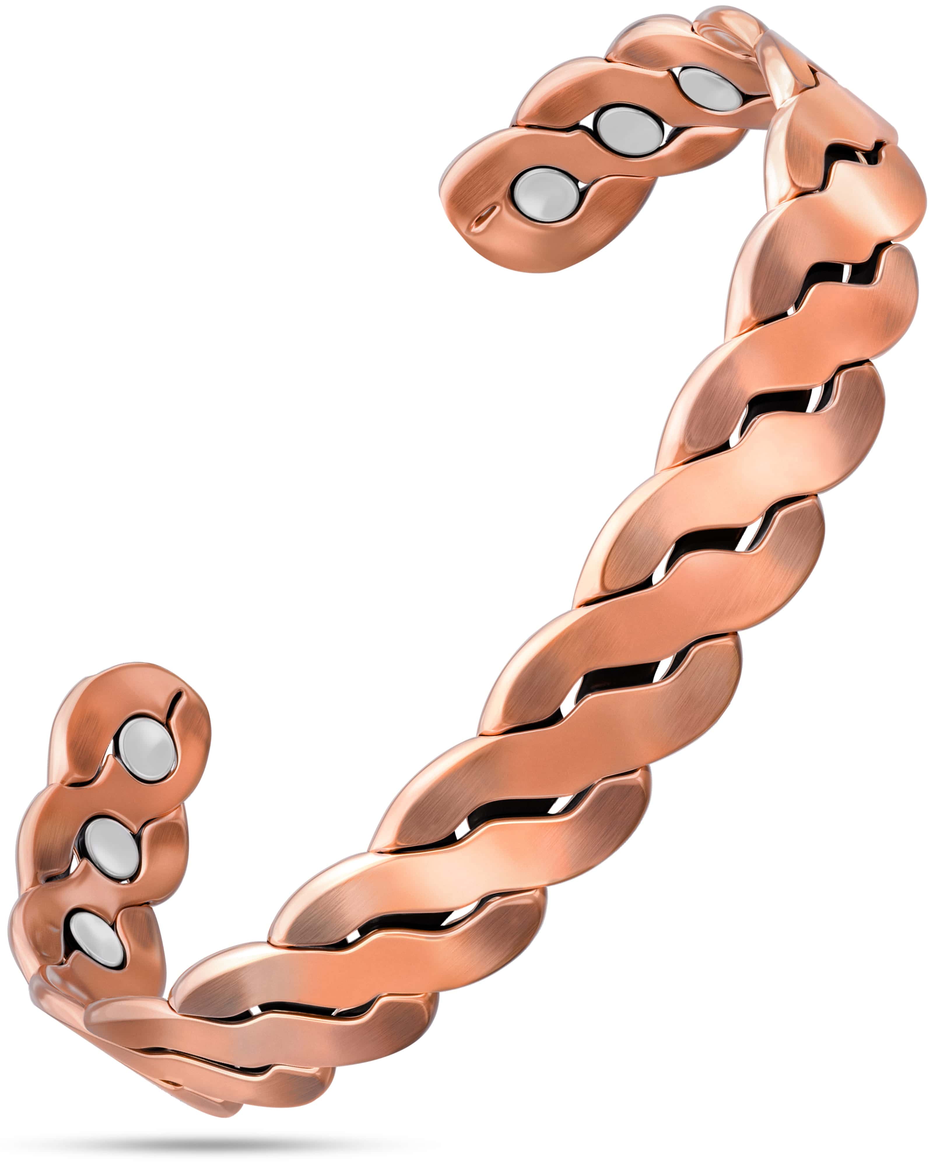 MagnetRX Rugged Twist Copper Magnetic Therapy Bracelet Bangle — main product shot