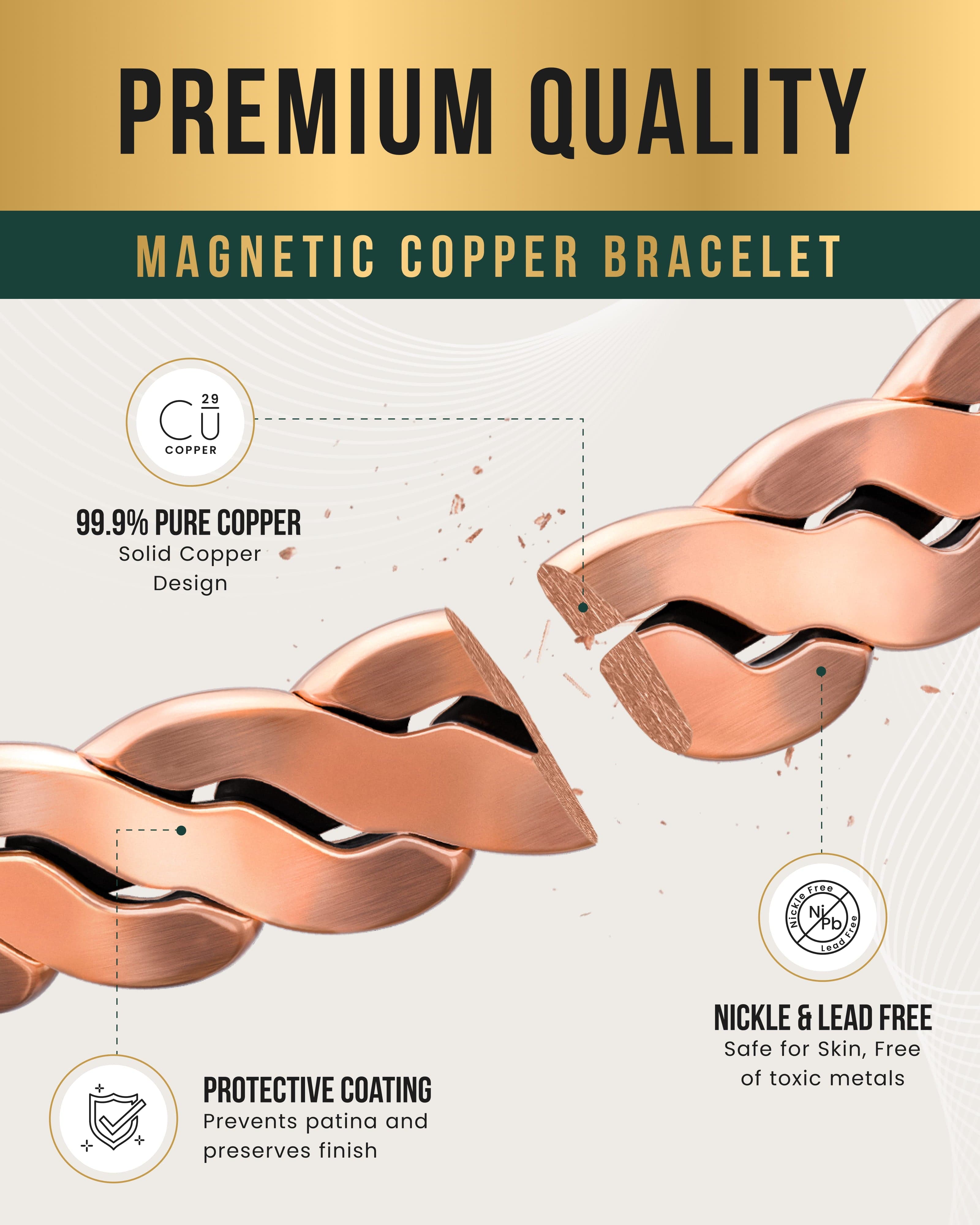 MagnetRX Rugged Twist Copper Magnetic Therapy Bracelet Bangle — lifestyle worn / used context