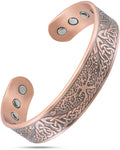 MagnetRX Stamped Irish Tree Magnetic Copper Bracelet Cuff for Men — main product shot