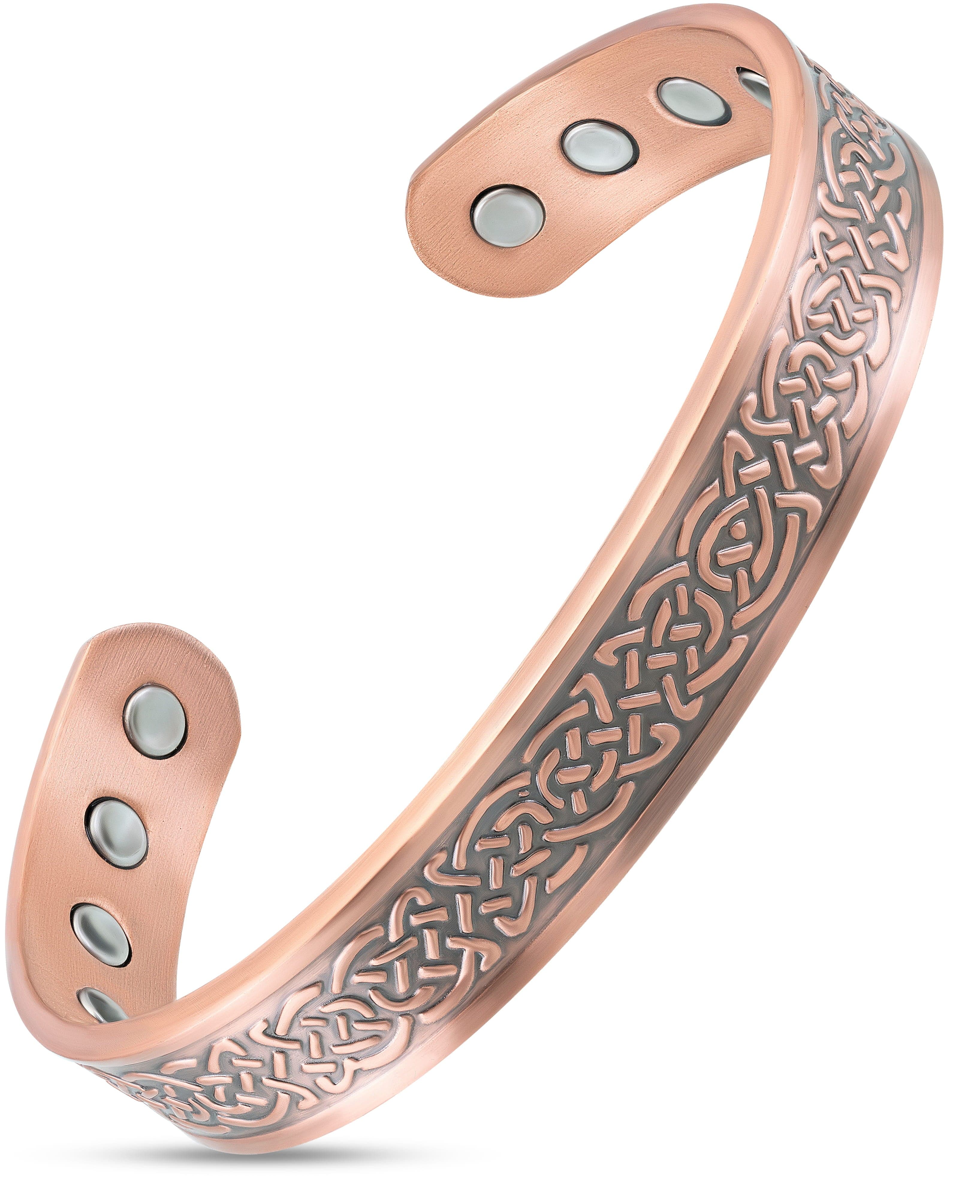 MagnetRX Stamped Shielded Knot Magnetic Copper Bracelet Cuff for Men — main product shot