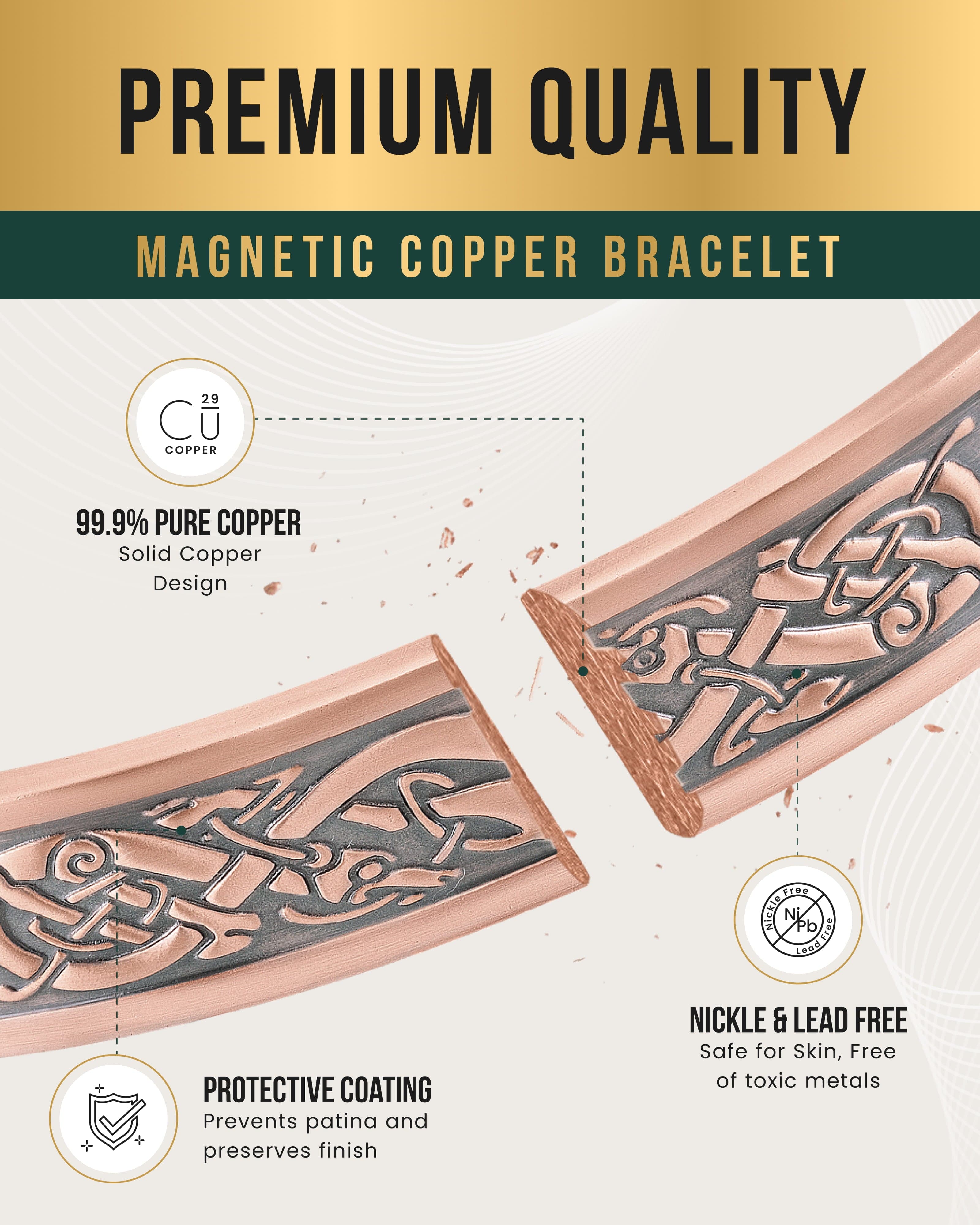 MagnetRX Stamped Viking Magnetic Copper Bracelet Cuff for Men — lifestyle worn / used context