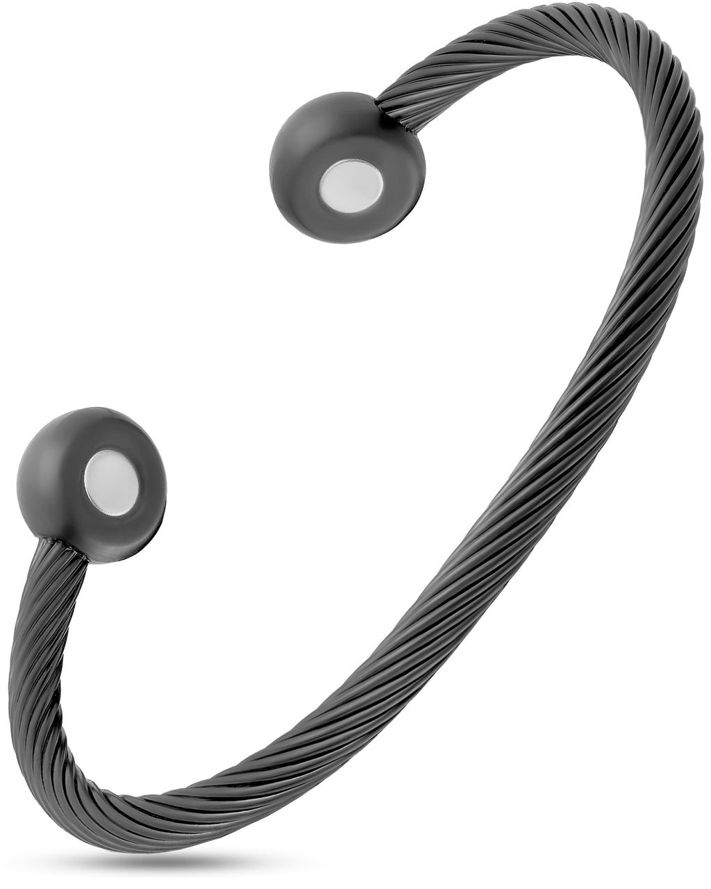 MagnetRX Twisted Cable Magnetic Bracelet Cuff (Gunmetal) — main product shot