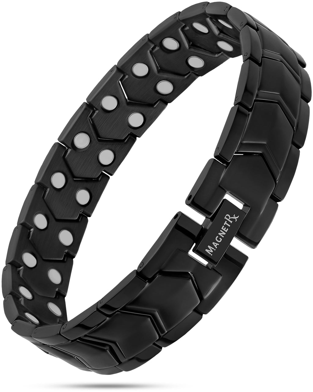 MagnetRX Ultra Strength Magnetic Therapy Bracelet Black Arrow Chain — main product shot