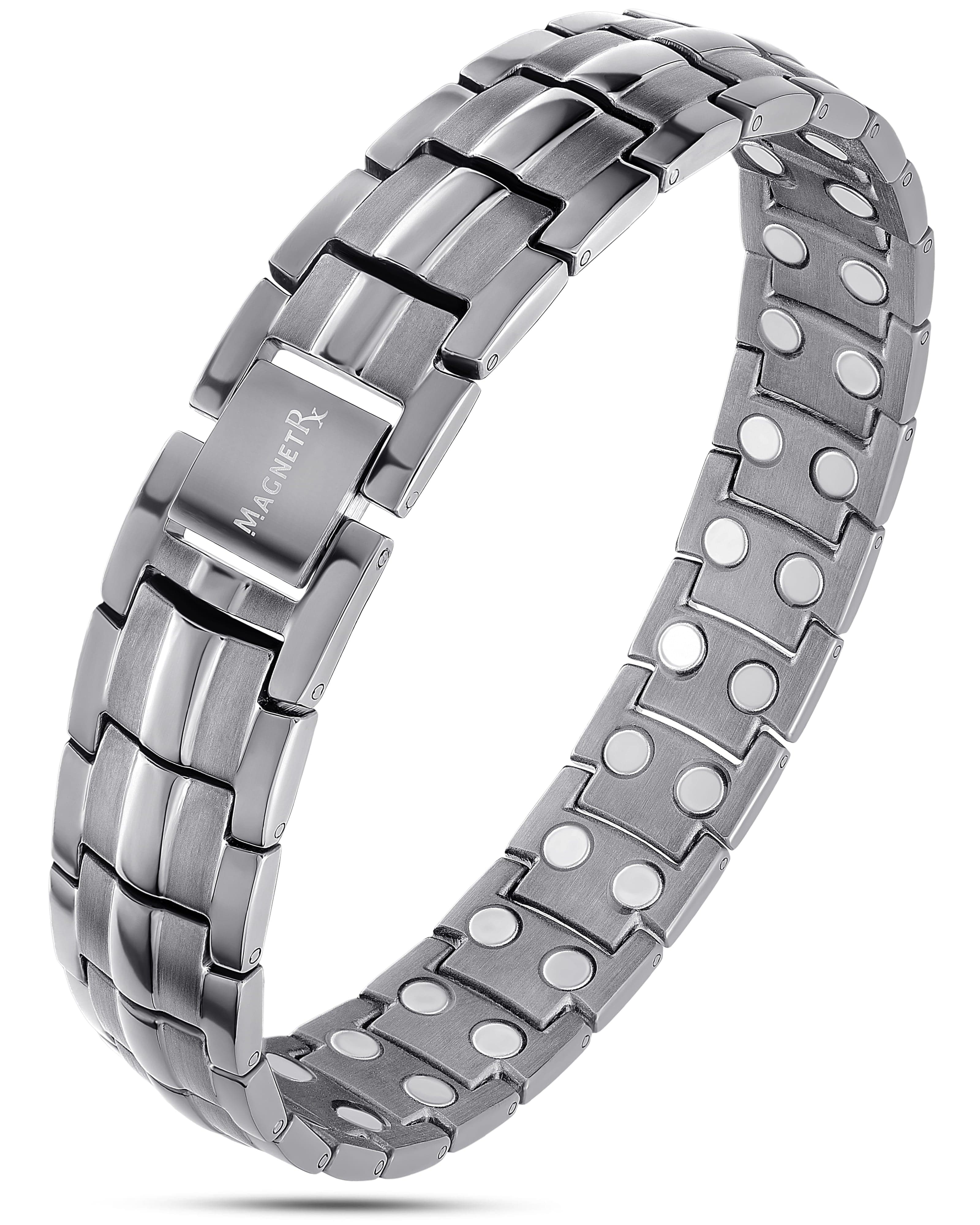 MagnetRX Ultra Strength Magnetic Therapy Bracelet Gunmetal Gray Classic — main product shot
