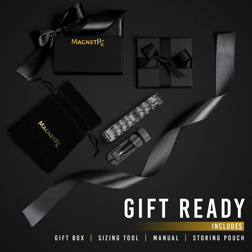 MagnetRX Ultra Strength Magnetic Therapy Bracelet Gunmetal Gray Classic — detail shot 7