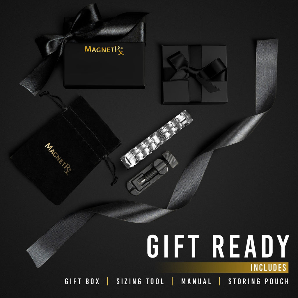 MagnetRX Ultra Strength Magnetic Therapy Bracelet Silver Classic — detail shot 8