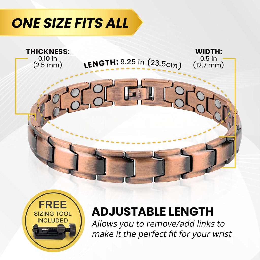 MagnetRX Ultra Strength Pure Copper Magnetic Therapy Bracelet (Leo) — lifestyle worn / used context