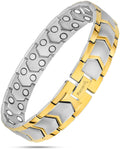 MagnetRX Ultra Strength Silver & Gold Arrow Chain Magnetic Therapy Bracelet — main product shot