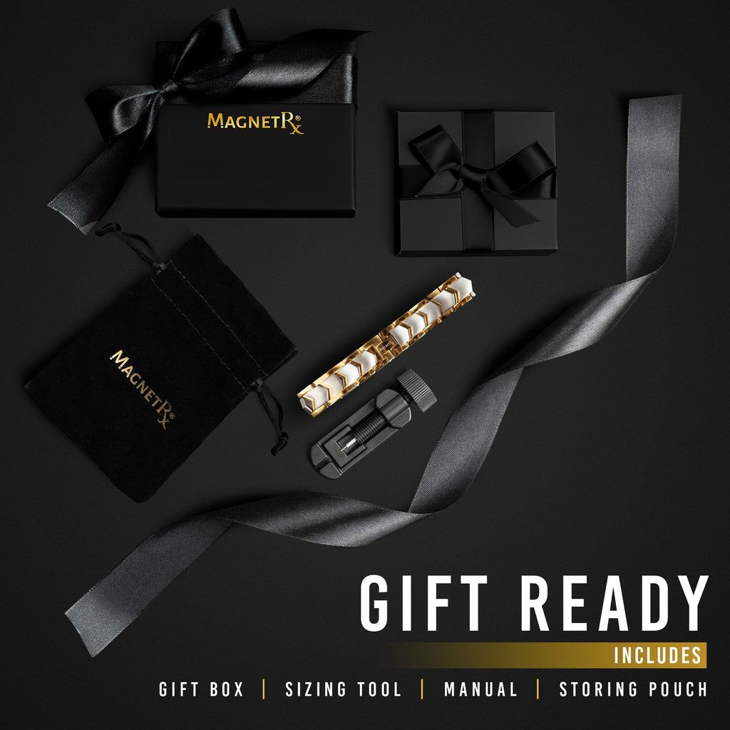 MagnetRX Ultra Strength Silver & Gold Arrow Chain Magnetic Therapy Bracelet — detail shot 7