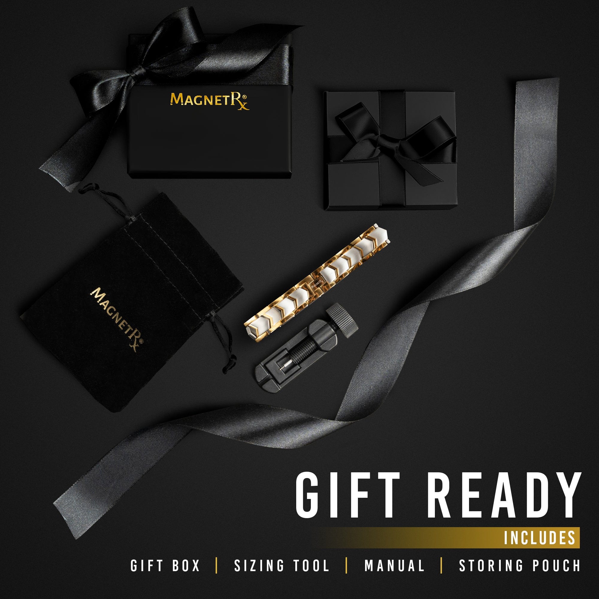 MagnetRX Ultra Strength Silver & Gold Arrow Chain Magnetic Therapy Bracelet — detail shot 7