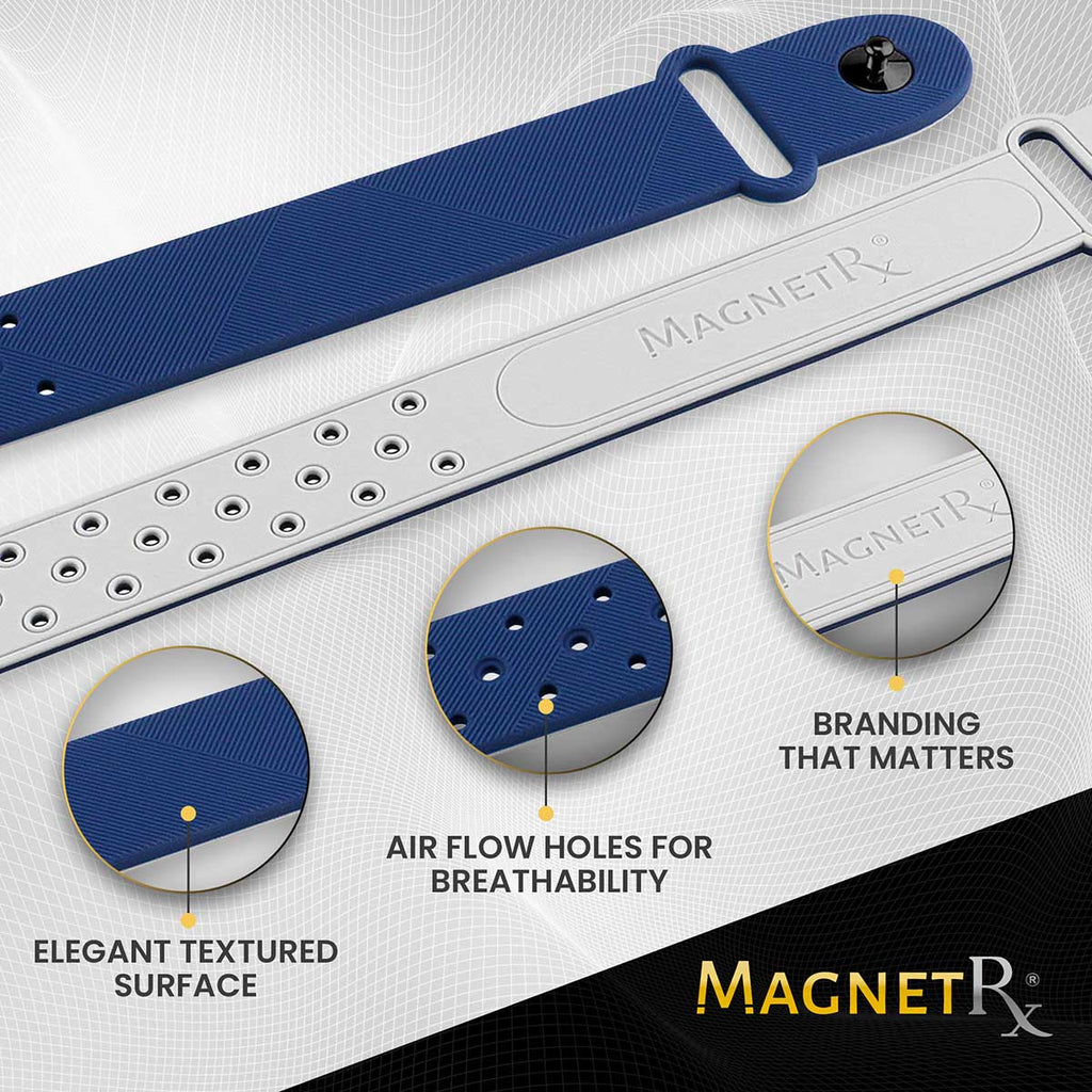 MagnetRX Ultra Strength Sports Magnetic Bracelet (Navy) — detail shot 6