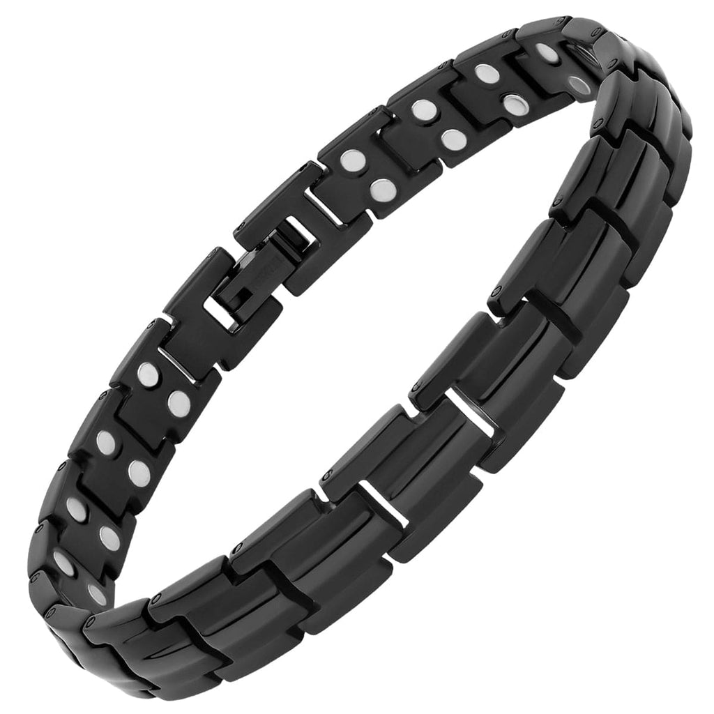 MagnetRX Women's Ultra Strength Magnetic Therapy Bracelet Black Titanium — detail shot 9