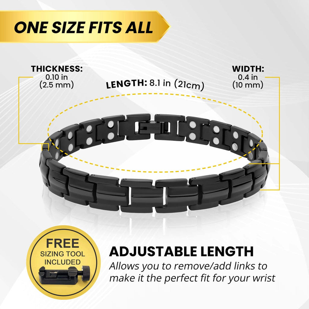 MagnetRX Women's Ultra Strength Magnetic Therapy Bracelet Black Titanium — lifestyle worn / used context